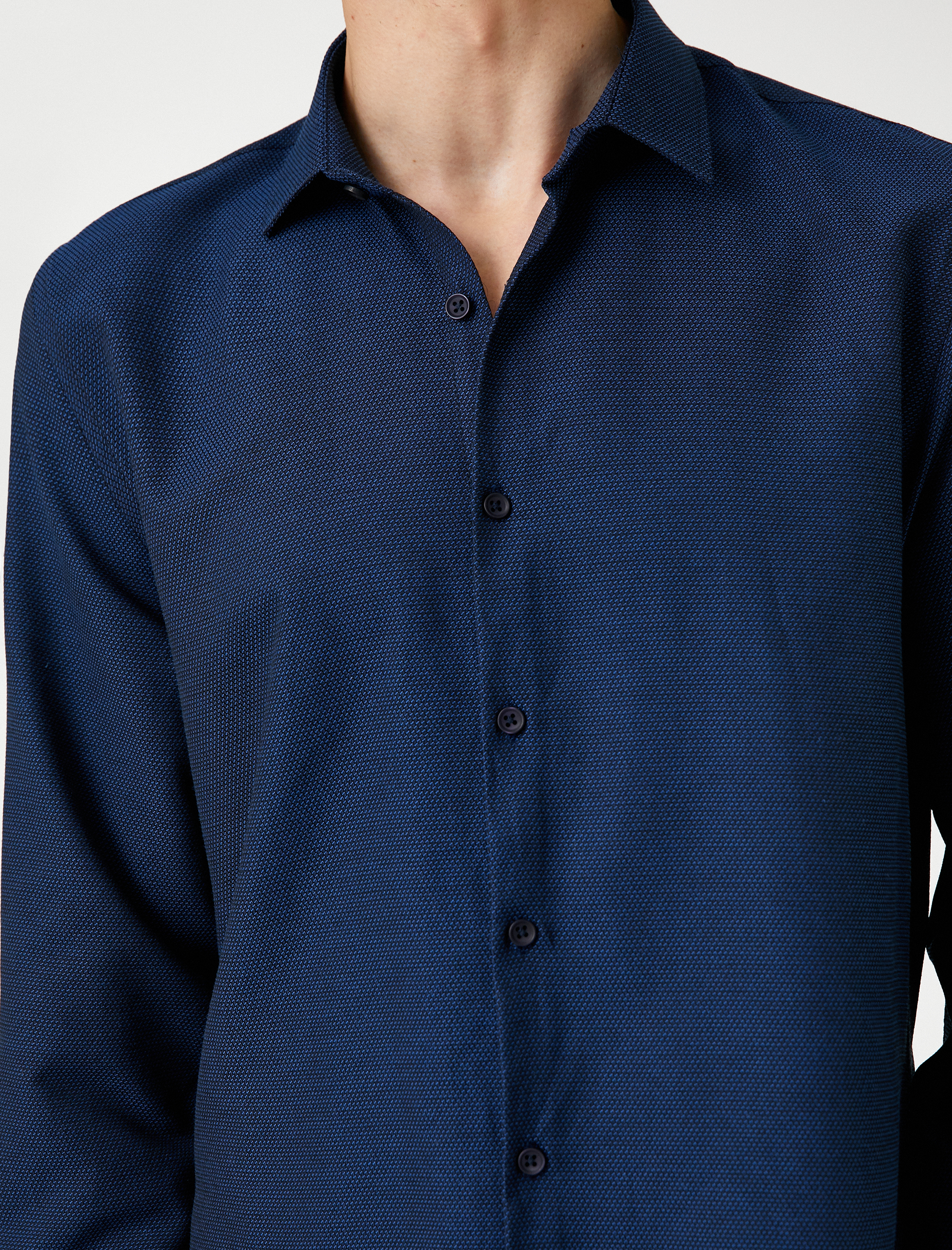   Spor Gömlek Slim Fit Klasik Yaka Uzun Kollu Non Iron