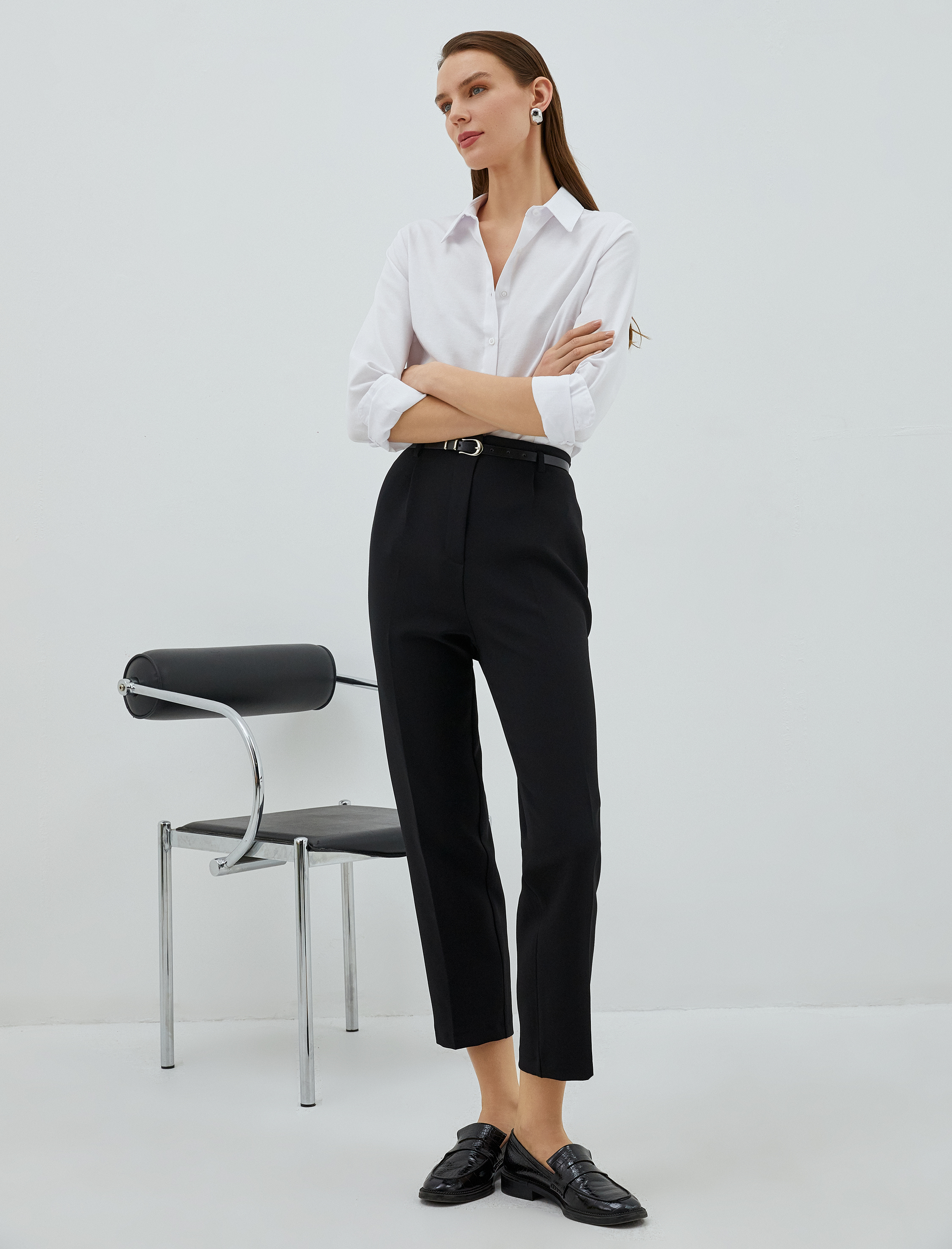   Klasik Kumaş Pantolon Yüksek Bel Kemerli