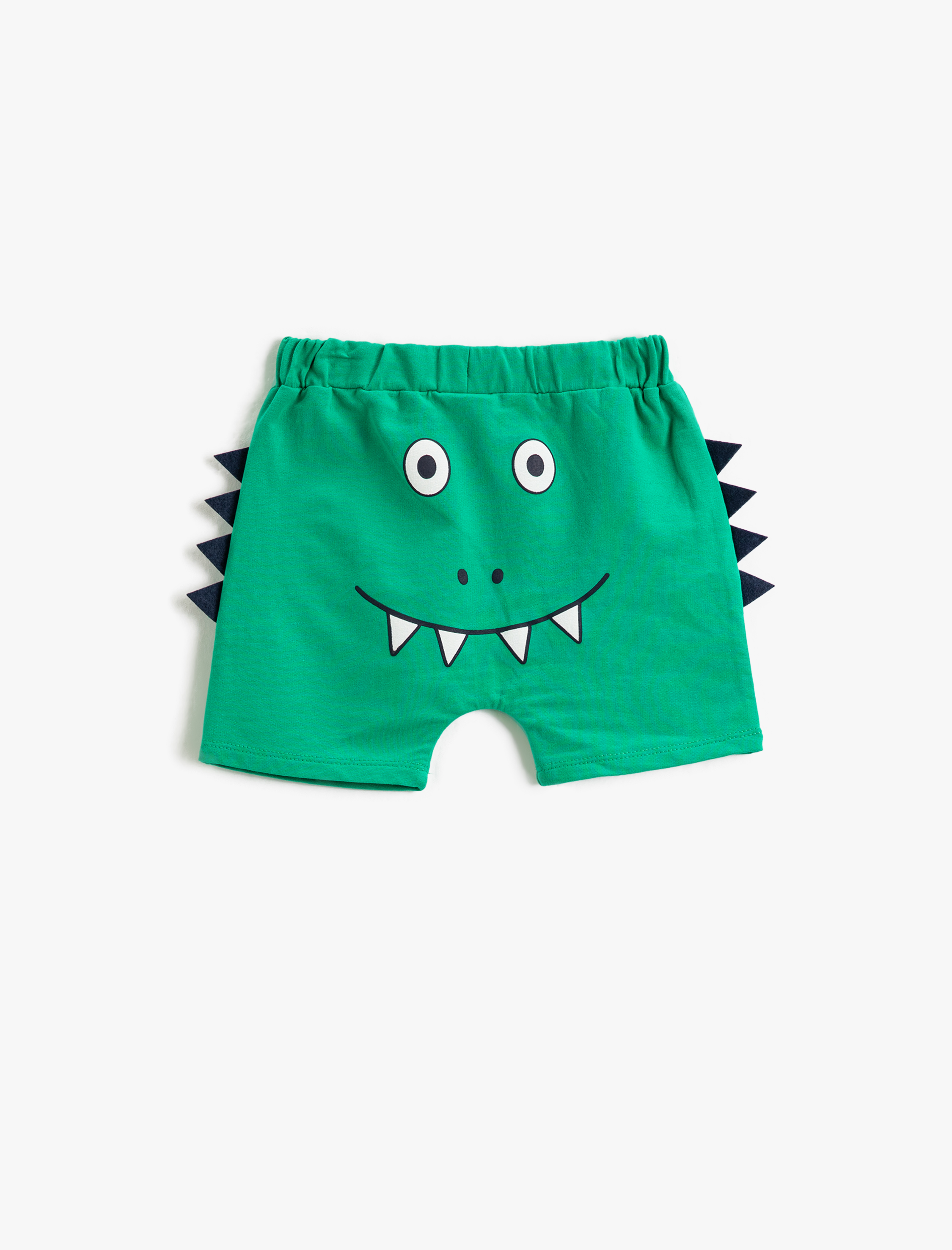  Erkek Bebek Aplike Detaylı Şort Arkası Baskılı Beli Lastikli