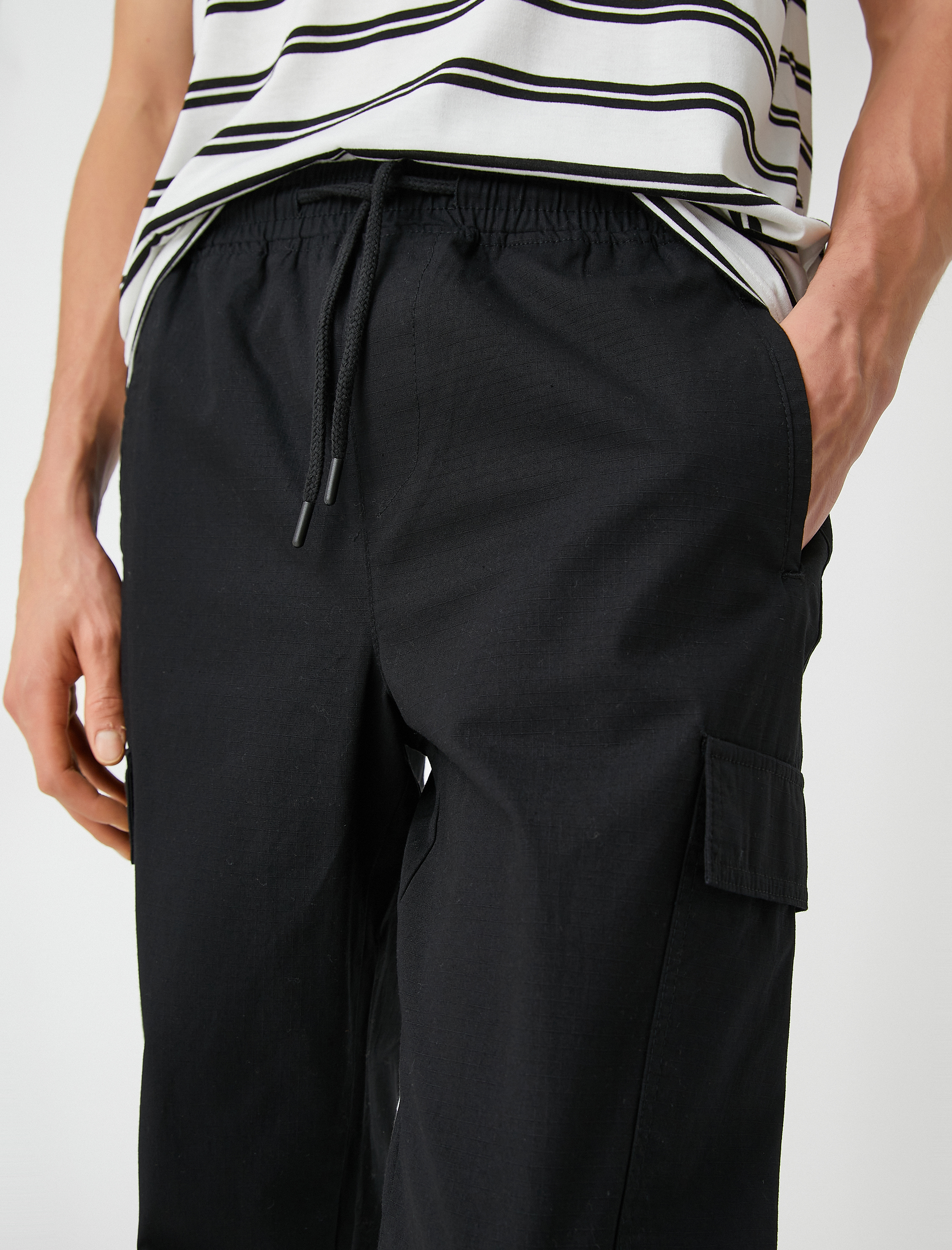   Jogger Kargo Pantolon Beli Bağcıklı Cep Detaylı