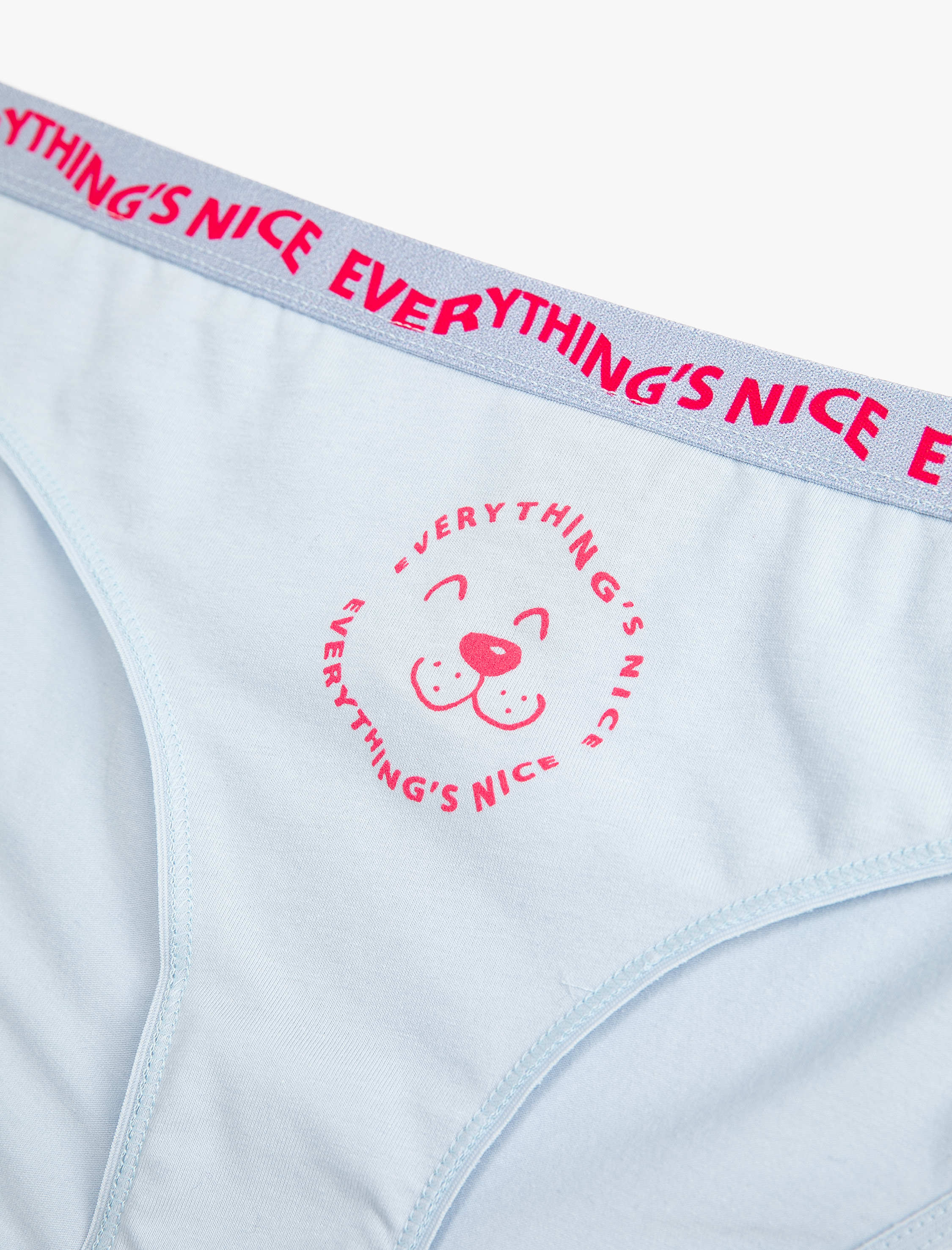   Pamuklu Külot Brief Baskılı Ribanalı