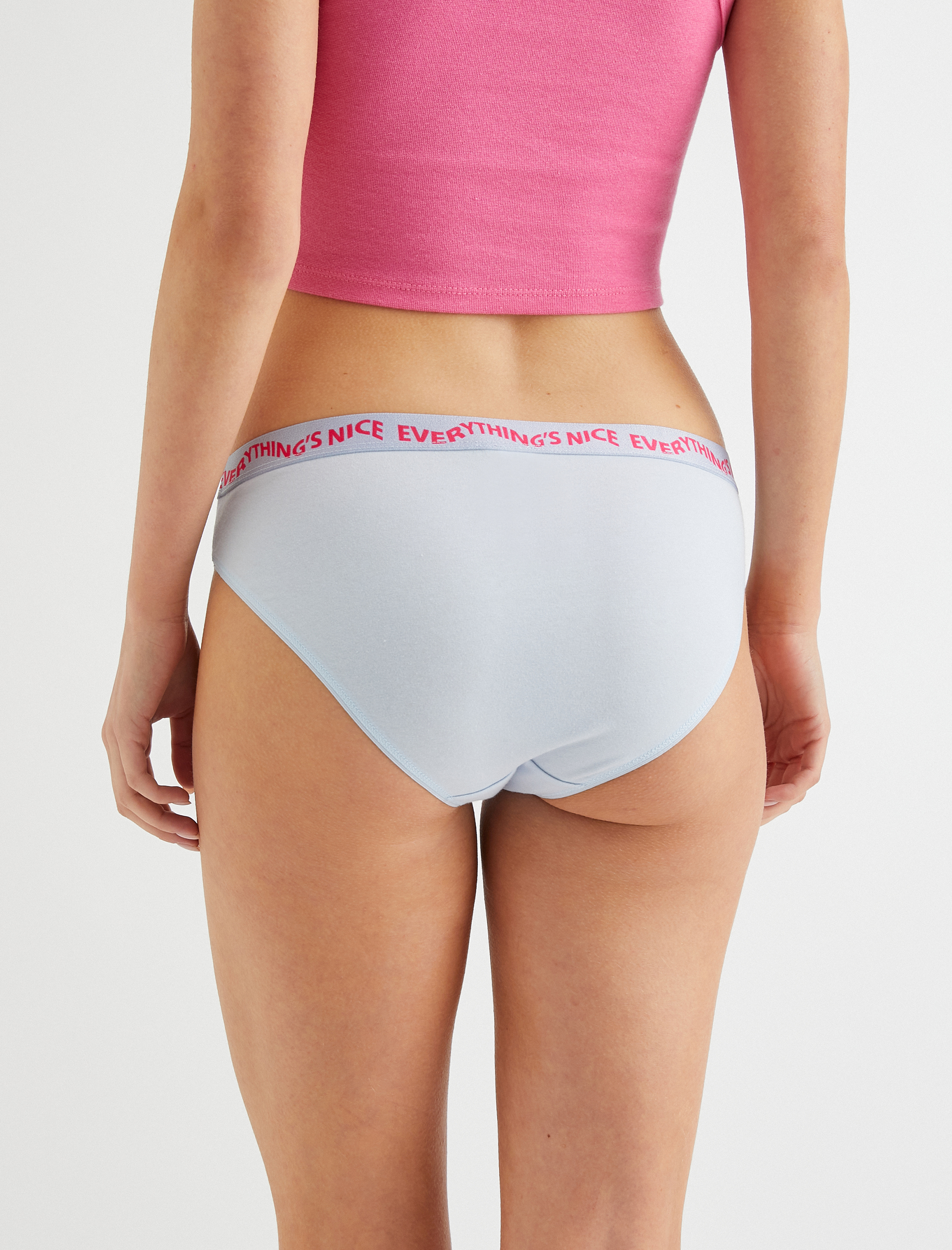   Pamuklu Külot Brief Baskılı Ribanalı