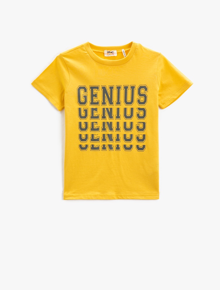 Erkek Çocuk Tişört Baskılı Kısa Kollu Bisiklet Yaka