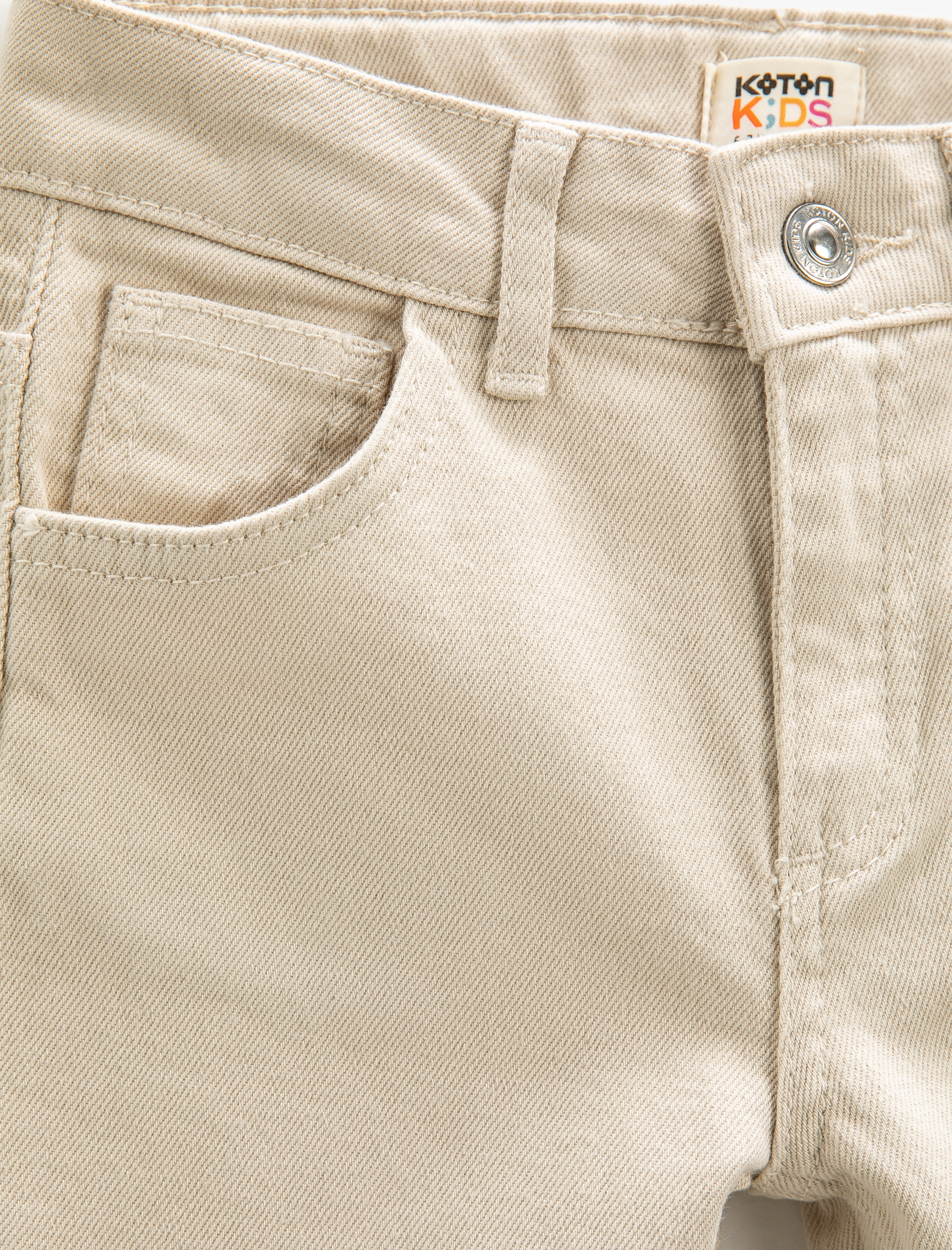  Erkek Çocuk Chino Bermuda Şort Cepli Paçaları Kıvrık Pamuklu Beli Ayarlanabilir Lastikli