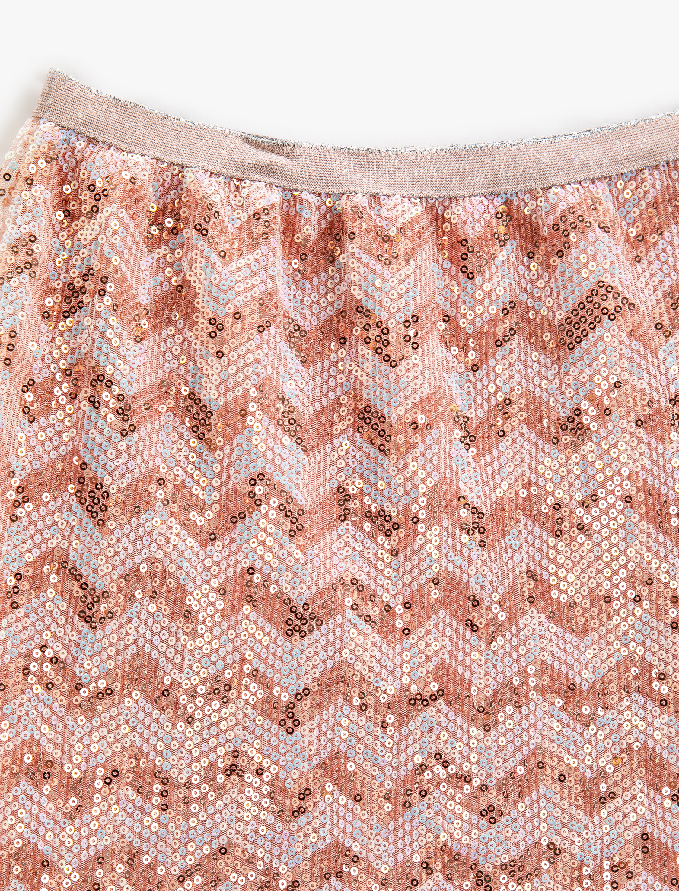  Kız Çocuk Etek Pul Payet İşlemeli Astarlı