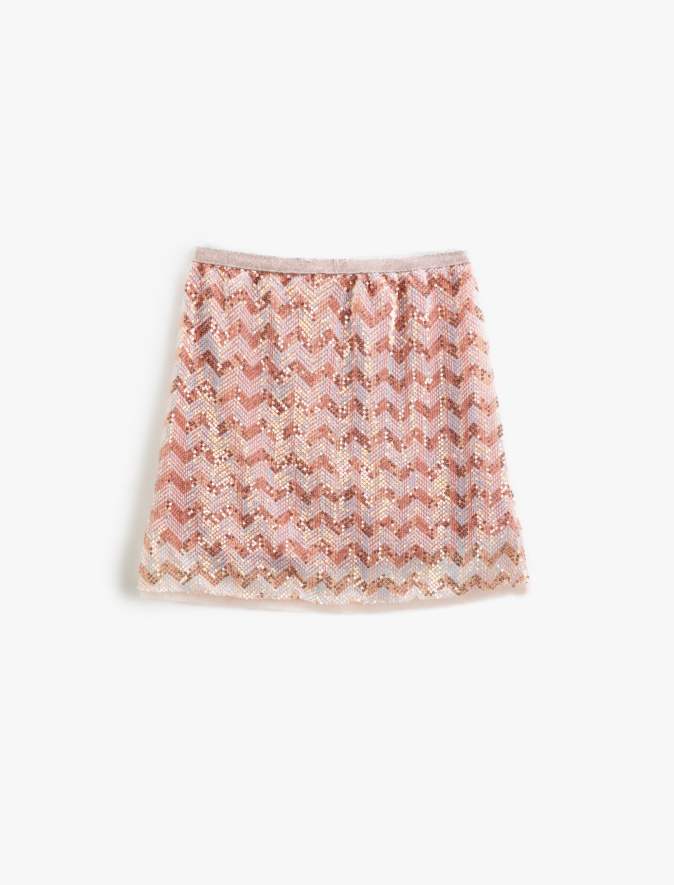  Kız Çocuk Etek Pul Payet İşlemeli Astarlı