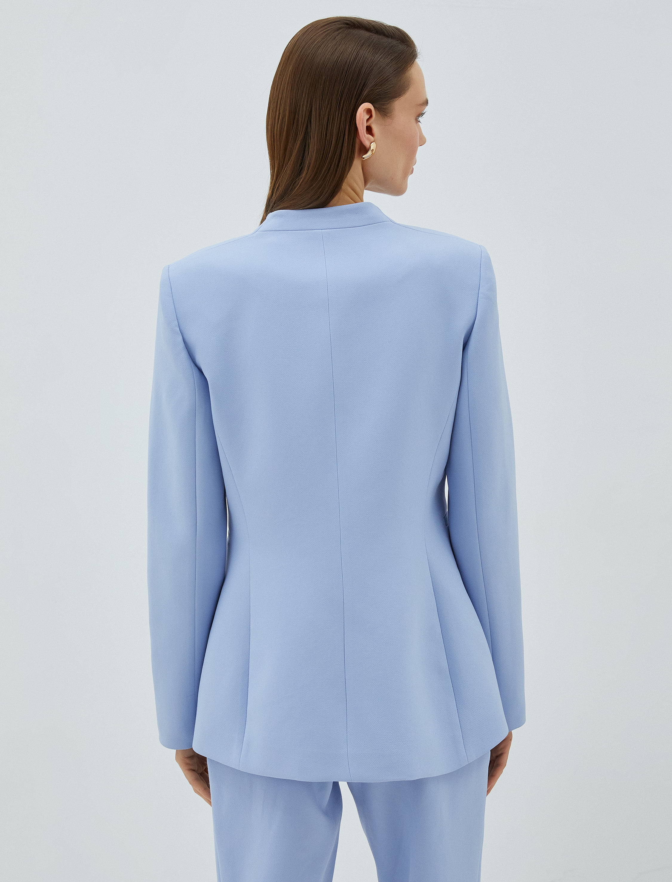   Blazer Ceket V Yaka Cep Detaylı