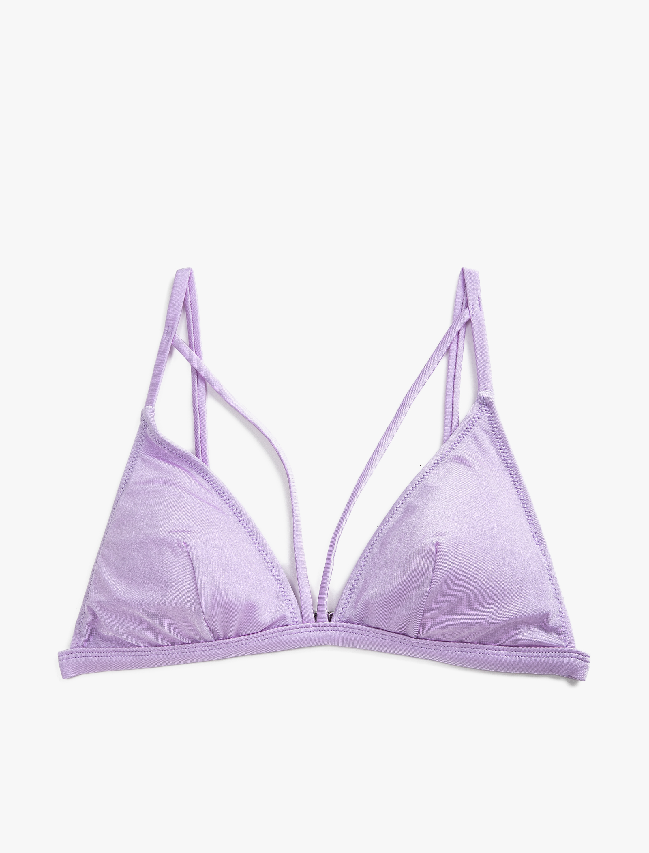   Üçgen Bikini Üstü Biye Detaylı Kaplı