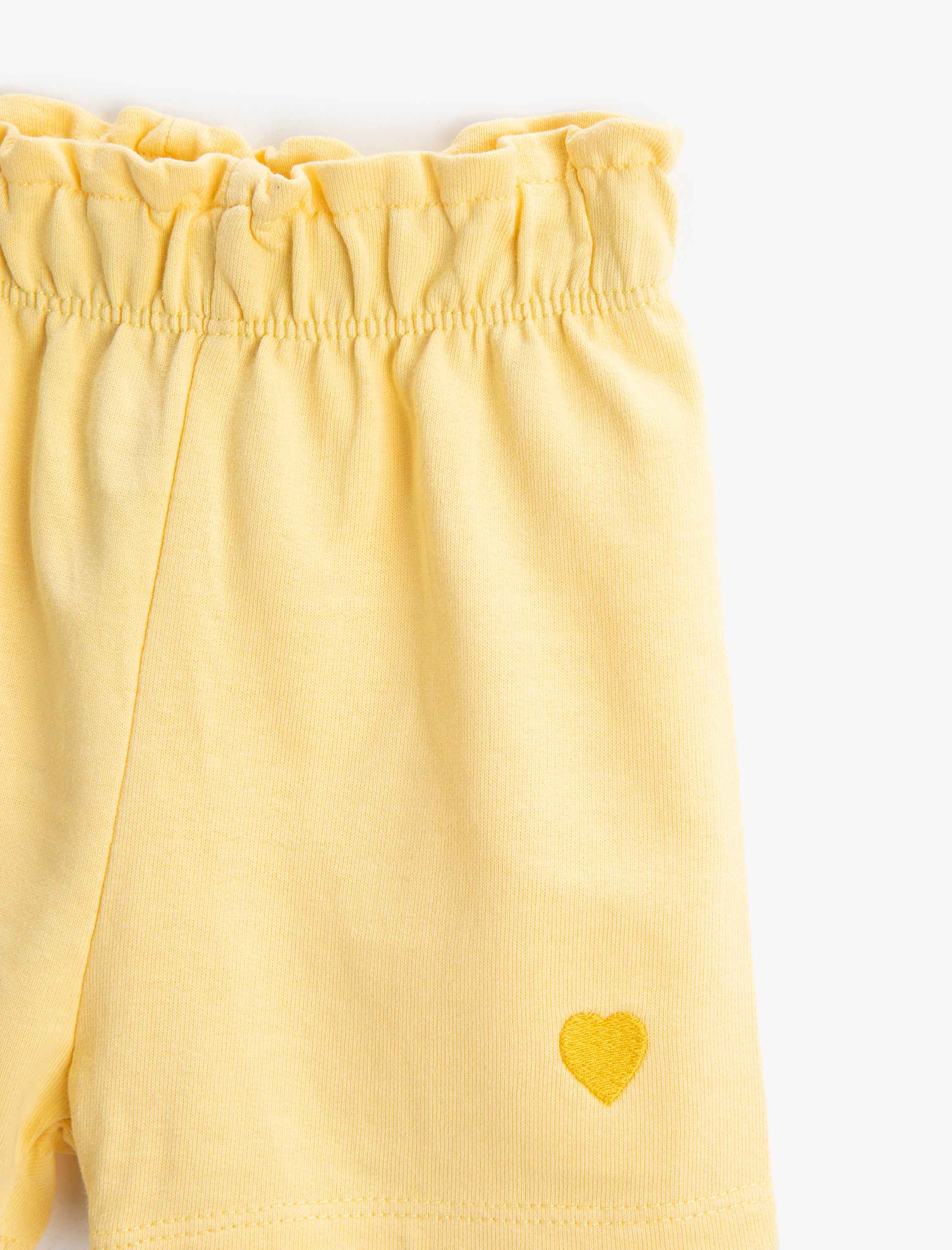  Kız Bebek Basic Şort Beli Lastikli İşleme Detaylı Pamuklu