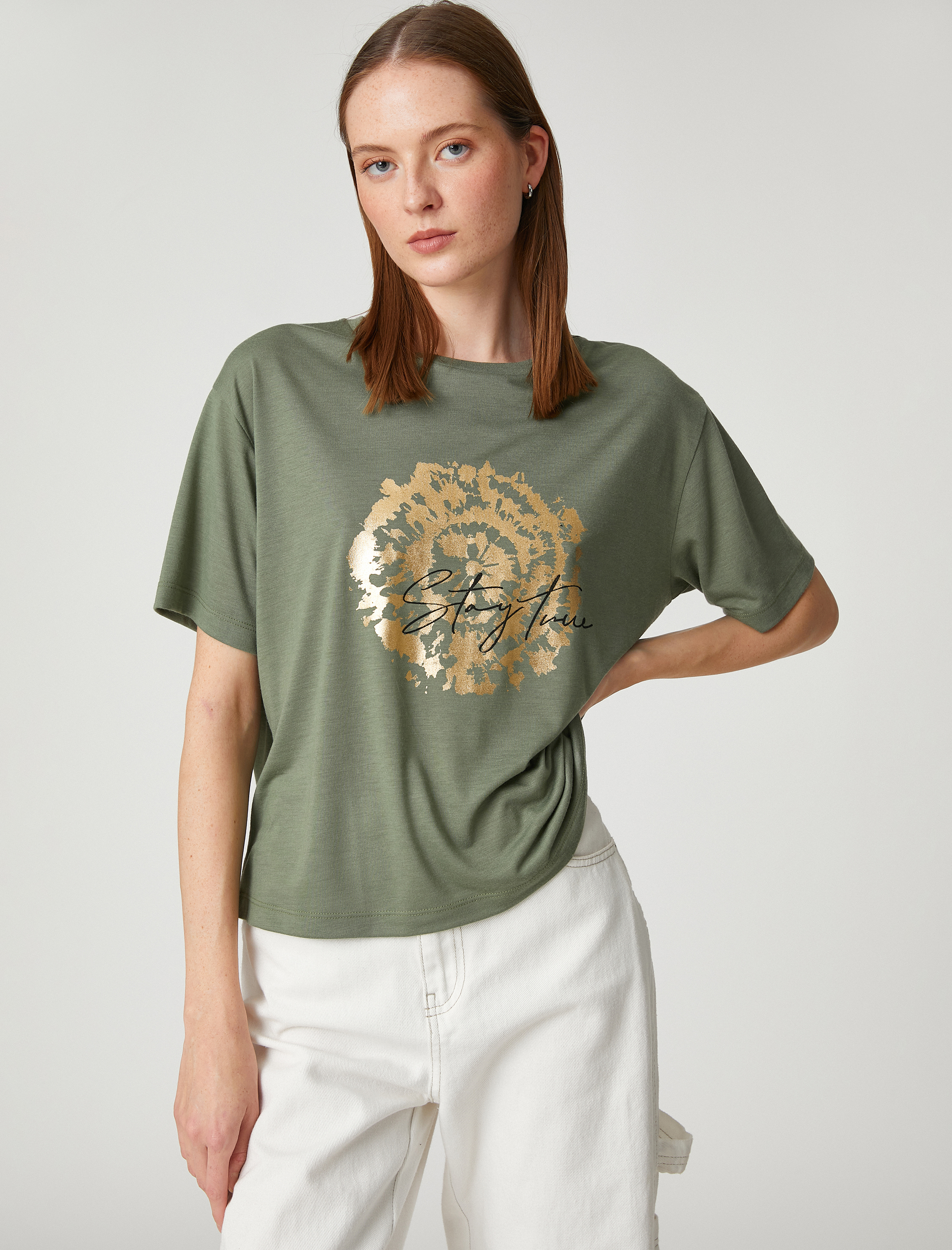   Parlak Baskılı Tişört Relax Fit