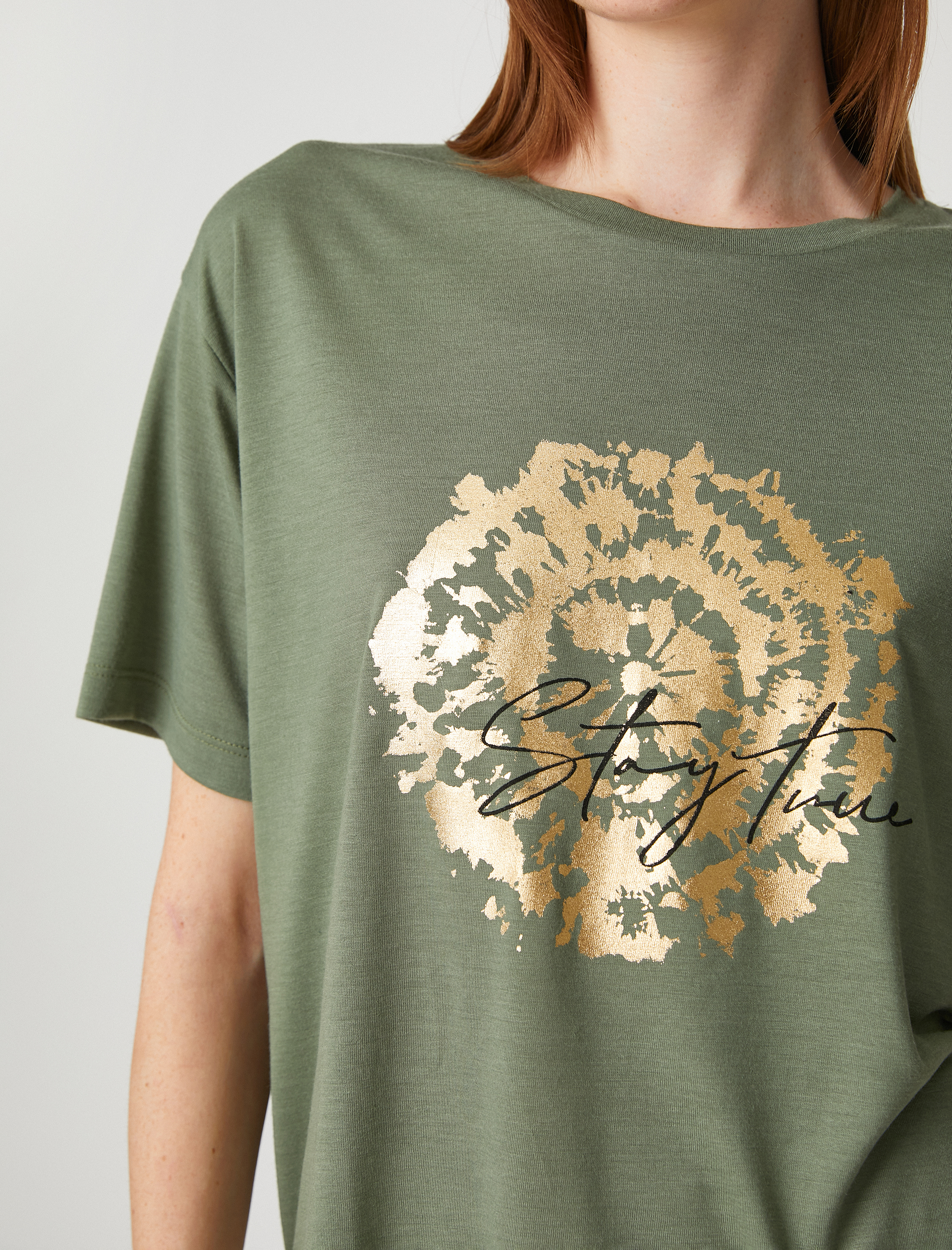   Parlak Baskılı Tişört Relax Fit