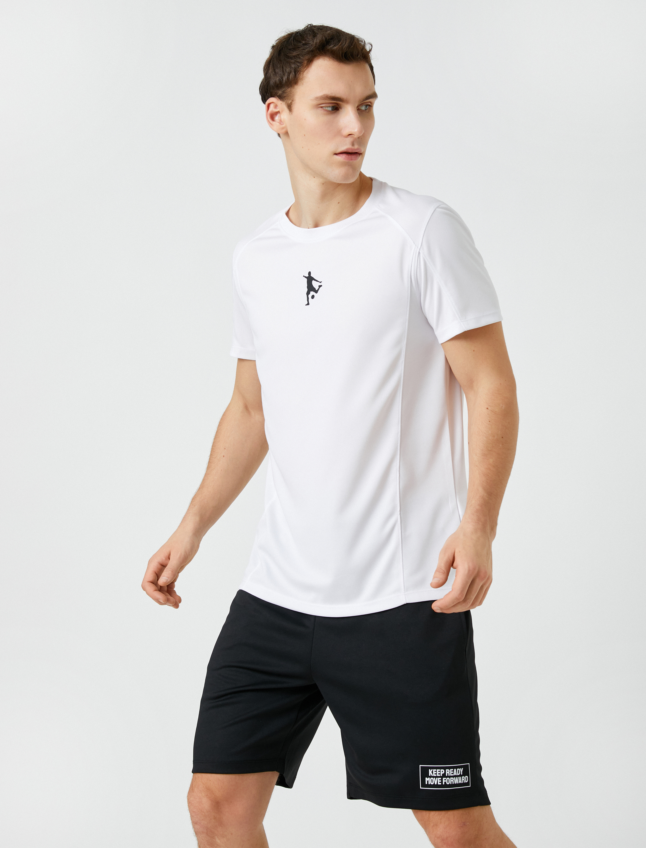   Spor Tişört Futbol Baskılı Kısa Kollu Bisiklet Yaka