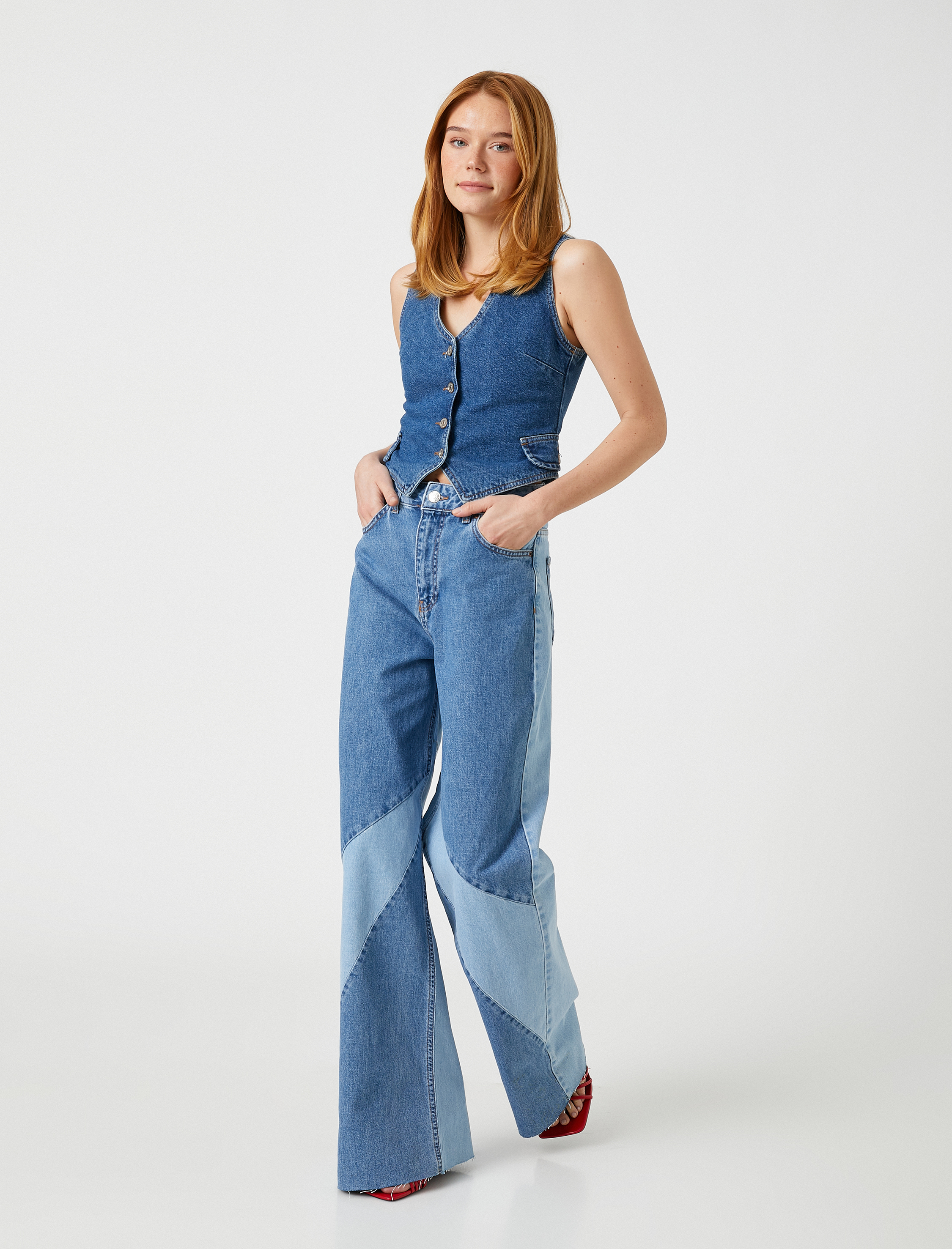   Yüksek Bel Kot Pantolon Ekstra Geniş Paça - Bianca Jeans