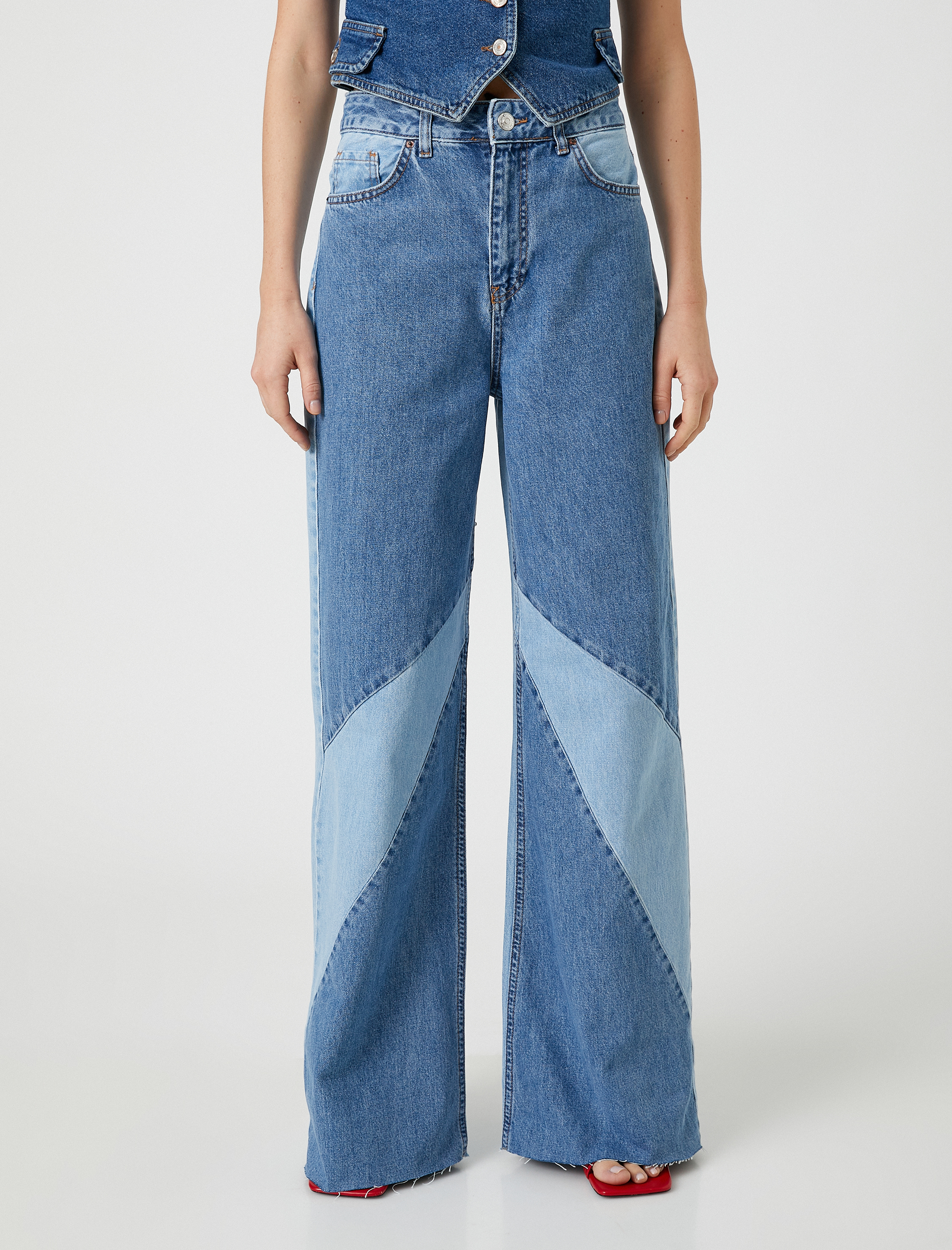   Yüksek Bel Kot Pantolon Ekstra Geniş Paça - Bianca Jeans