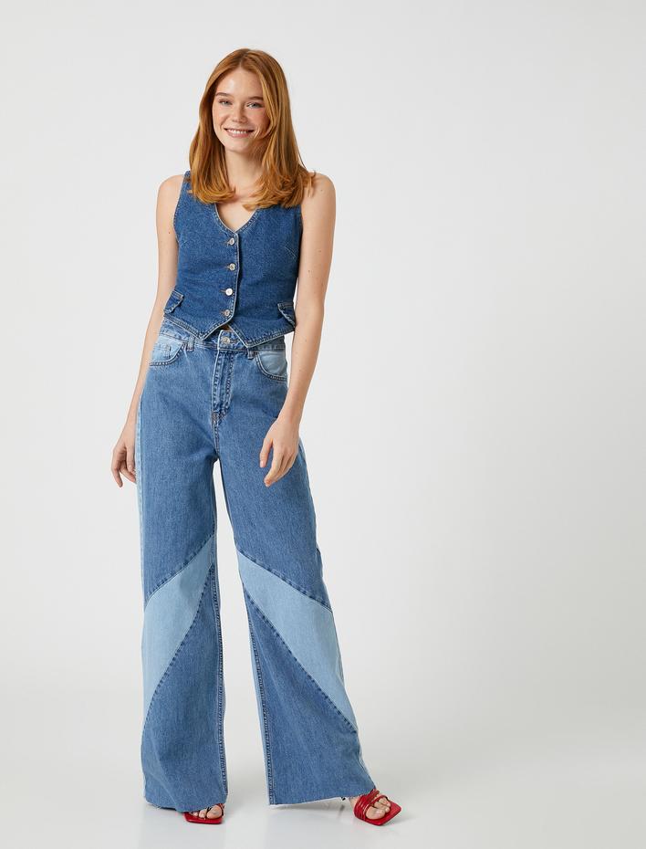  Yüksek Bel Kot Pantolon Ekstra Geniş Paça - Bianca Jeans