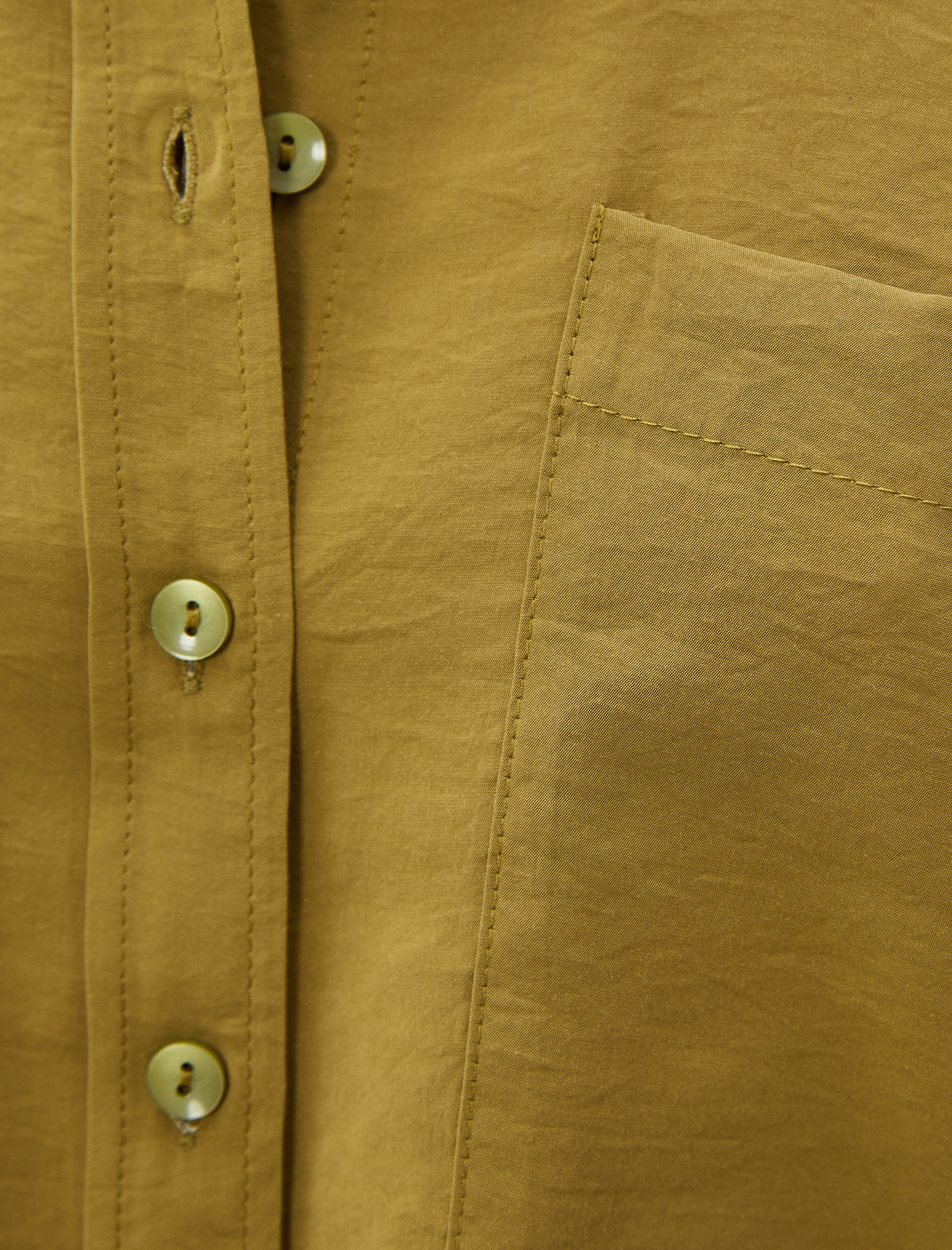   Oversize Crop Gömlek Cepli Kısa Kollu Modal Karışımlı