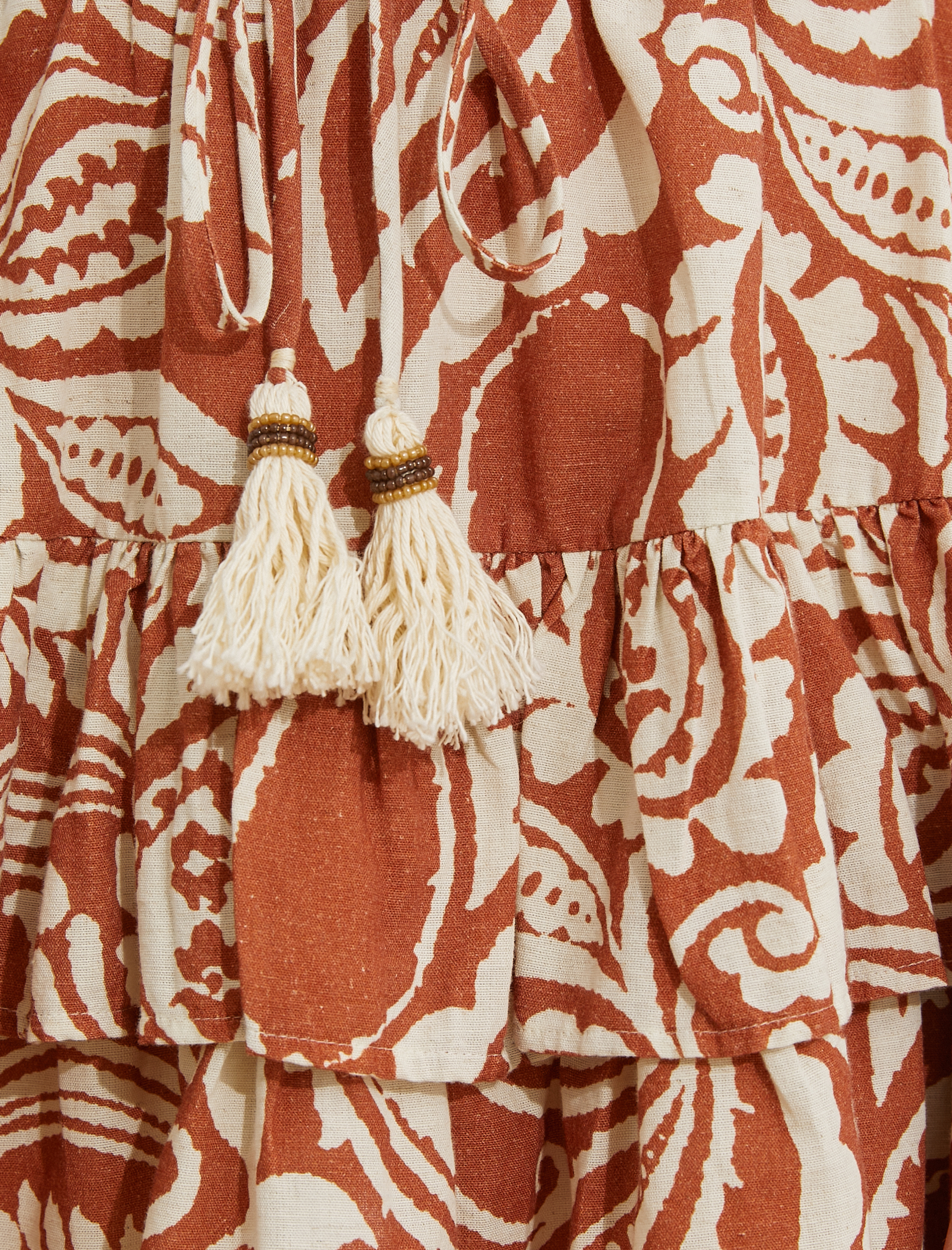   Etnik Baskılı Katlı Mini Etek