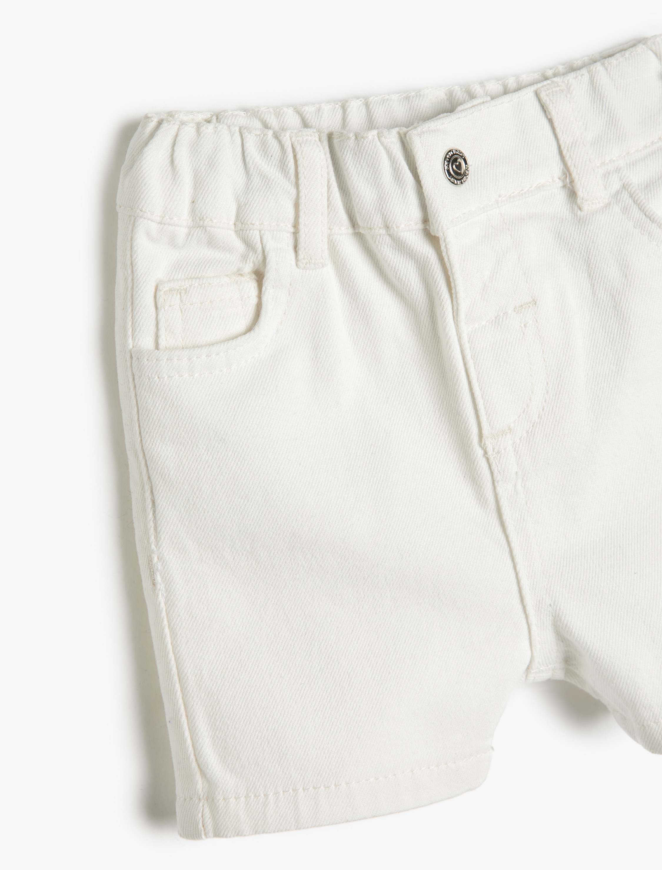  Kız Bebek Kot Şort Cepli Pamuklu Beli Lastikli