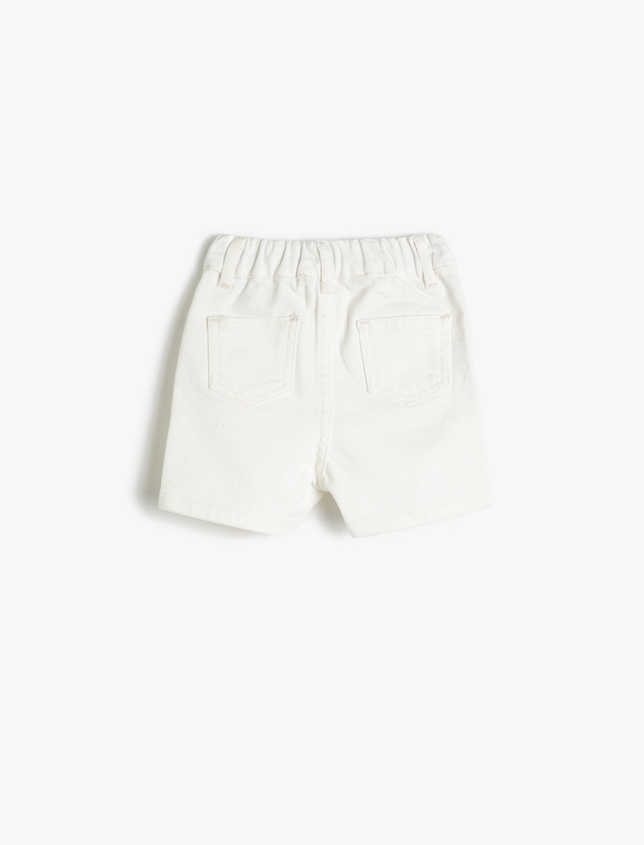  Kız Bebek Kot Şort Cepli Pamuklu Beli Lastikli