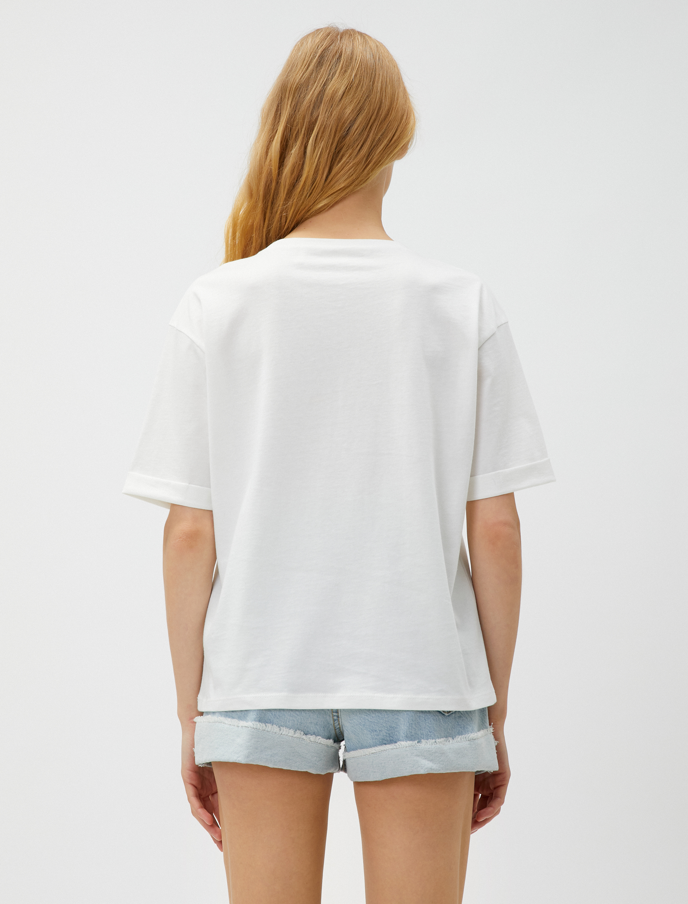   İnci Detaylı Tişört Pamuklu