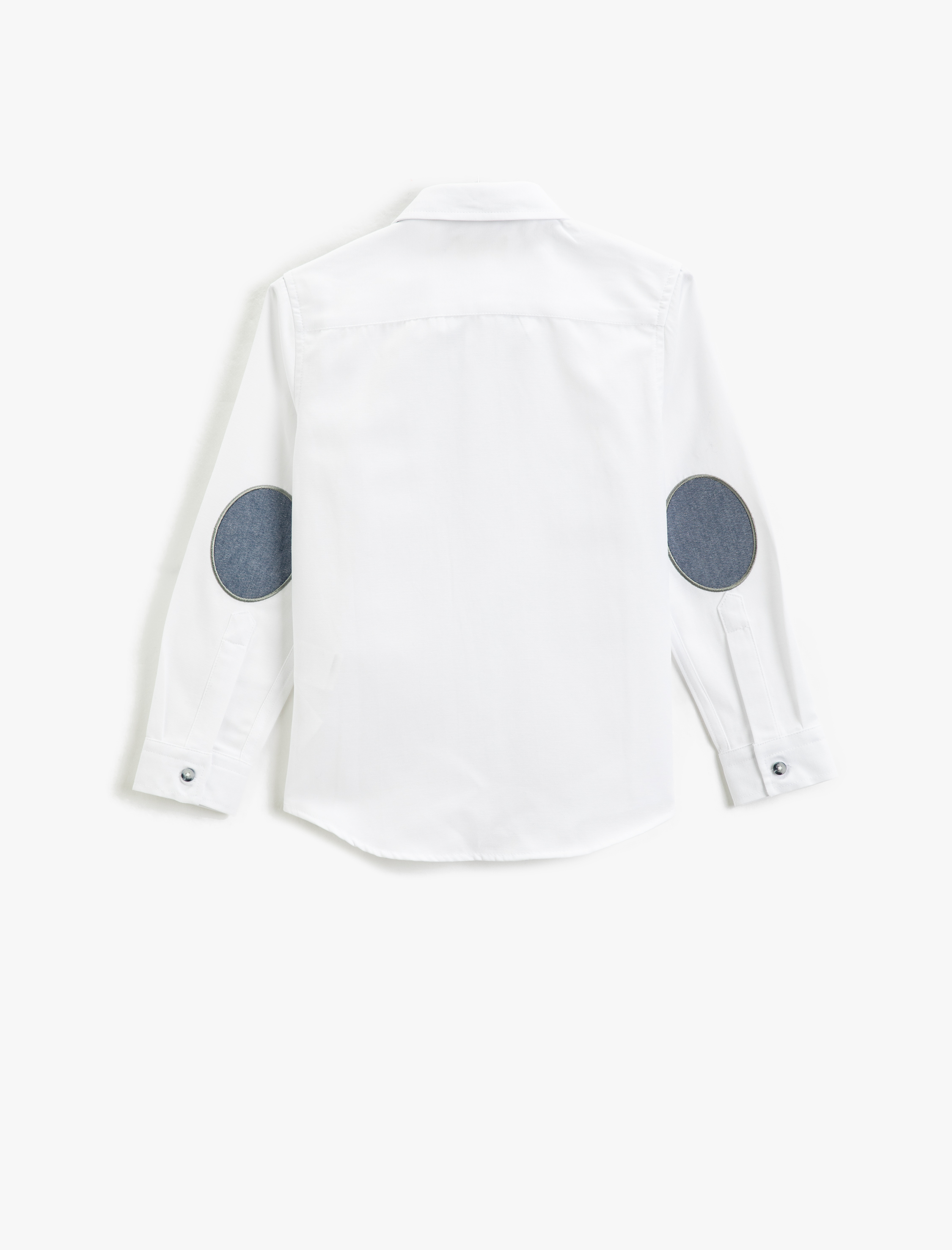 Erkek Çocuk Papyonlu Gömlek Uzun Kollu Dirsekleri Yama Detaylı Tek Cepli