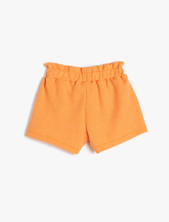 Kız Bebek Şort Beli Lastikli Dokulu Etiket Detaylı