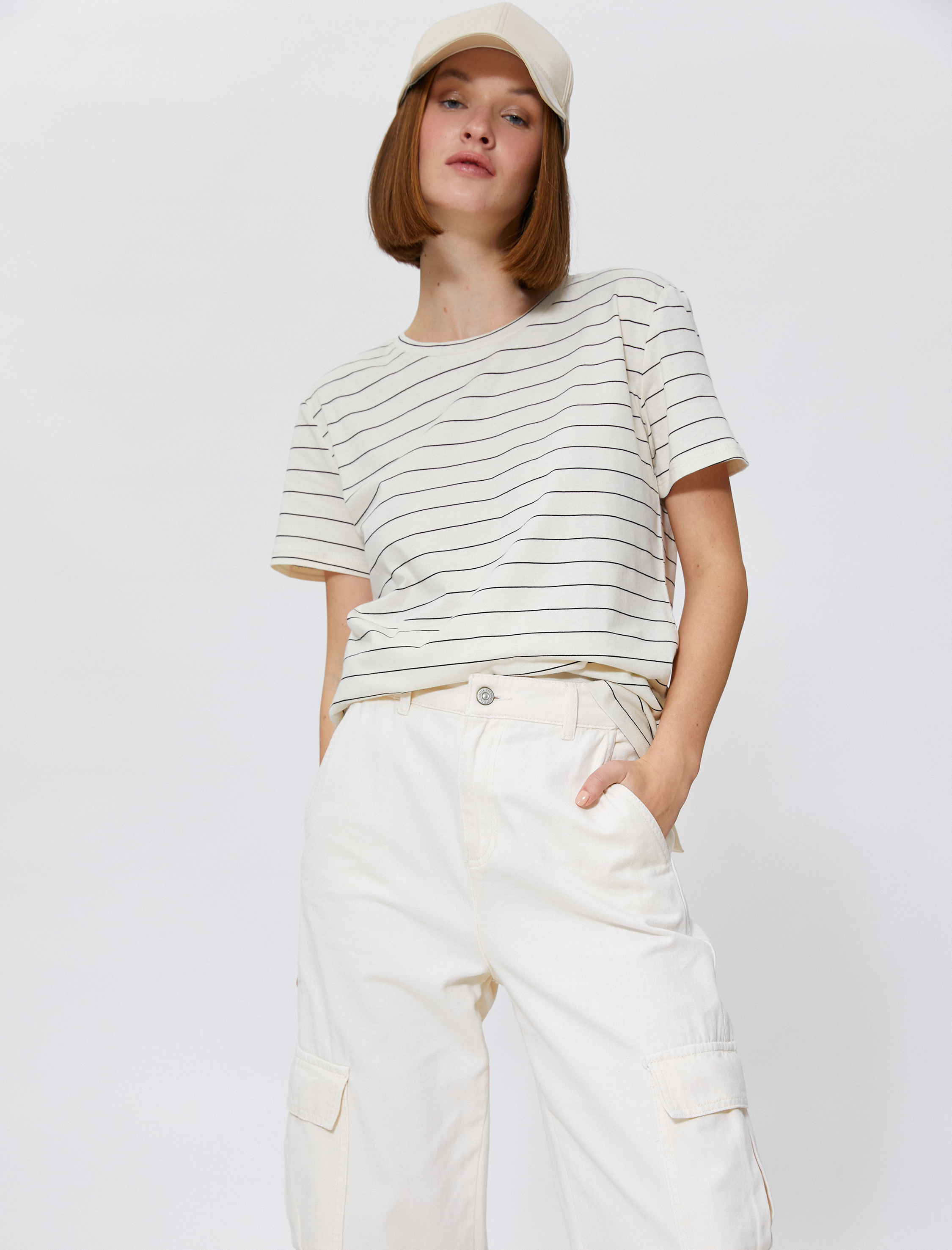   Pamuklu Tişört Kısa Kollu Bisiklet Yaka