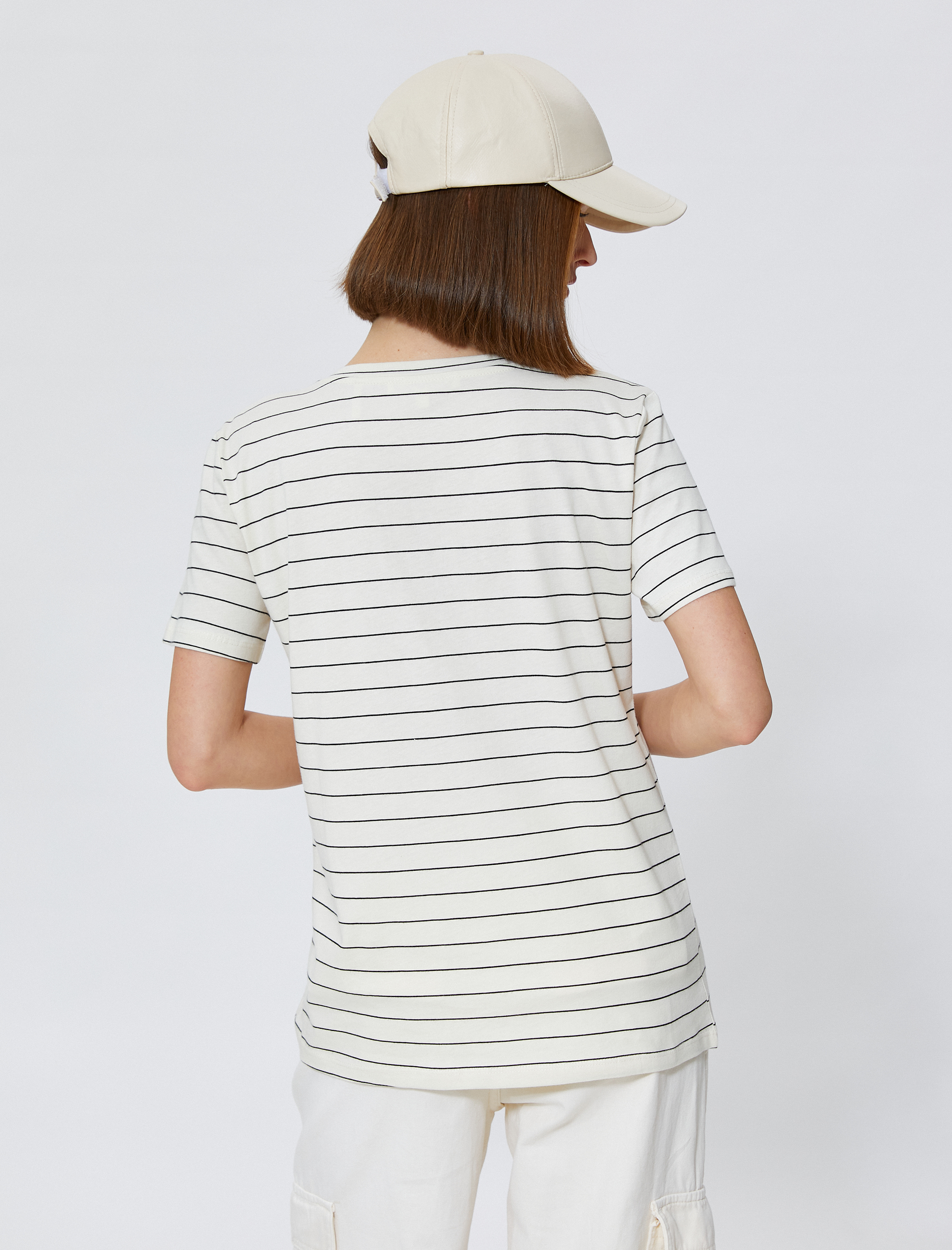   Pamuklu Tişört Kısa Kollu Bisiklet Yaka