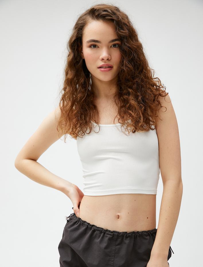  Crop Fitilli Atlet Basic U Yaka