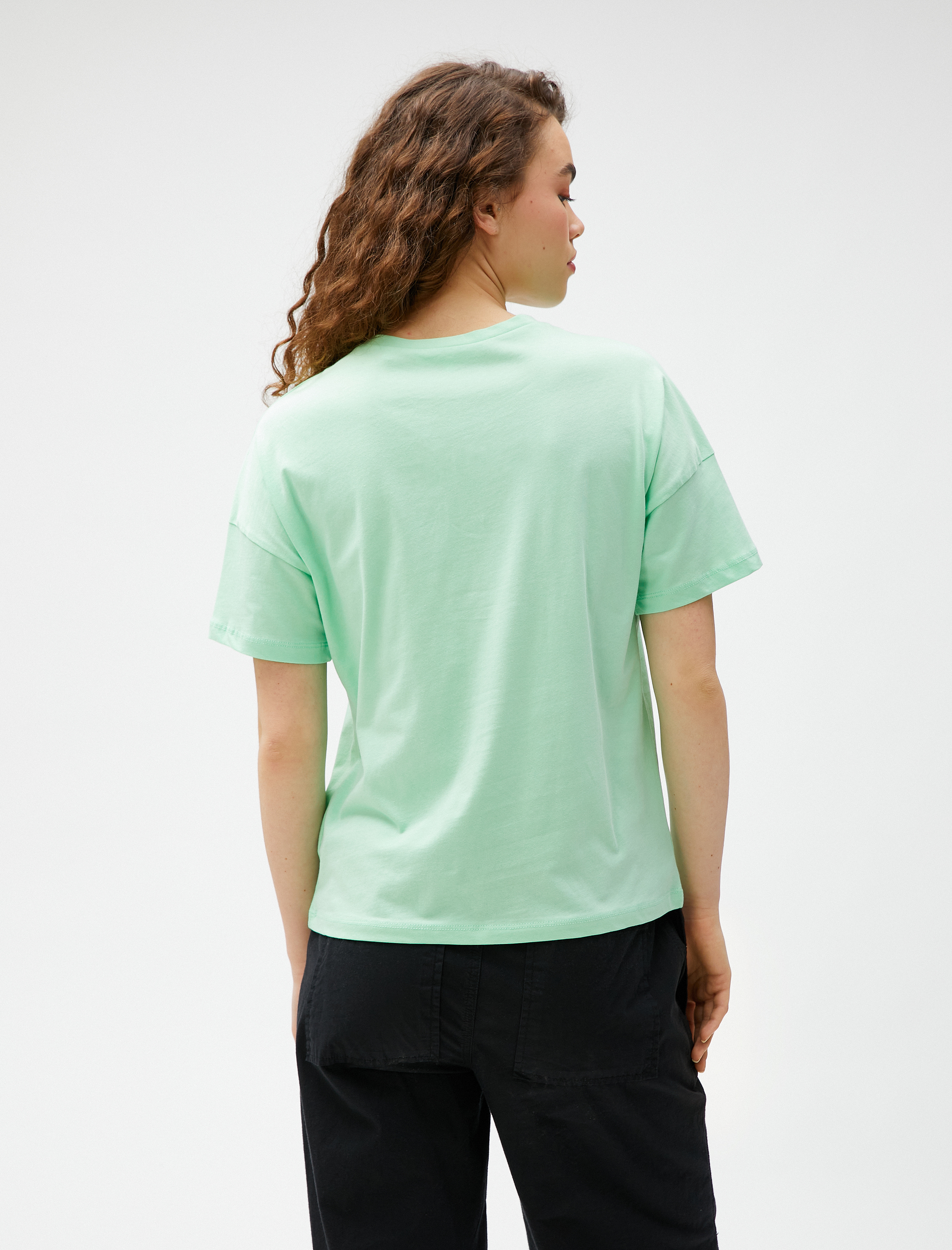   Anime Tişört Baskılı Kısa Kollu Bisiklet Yaka Pamuklu