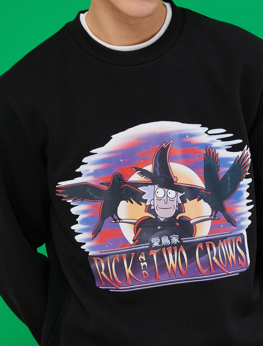   Rick and Morty Sweatshirt Şardonlu Lisanslı Baskılı