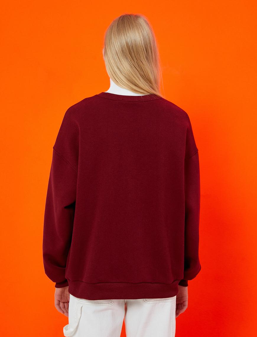   Harvard Lisanslı Sweatshirt Bisiklet Yaka İçi Polarlı