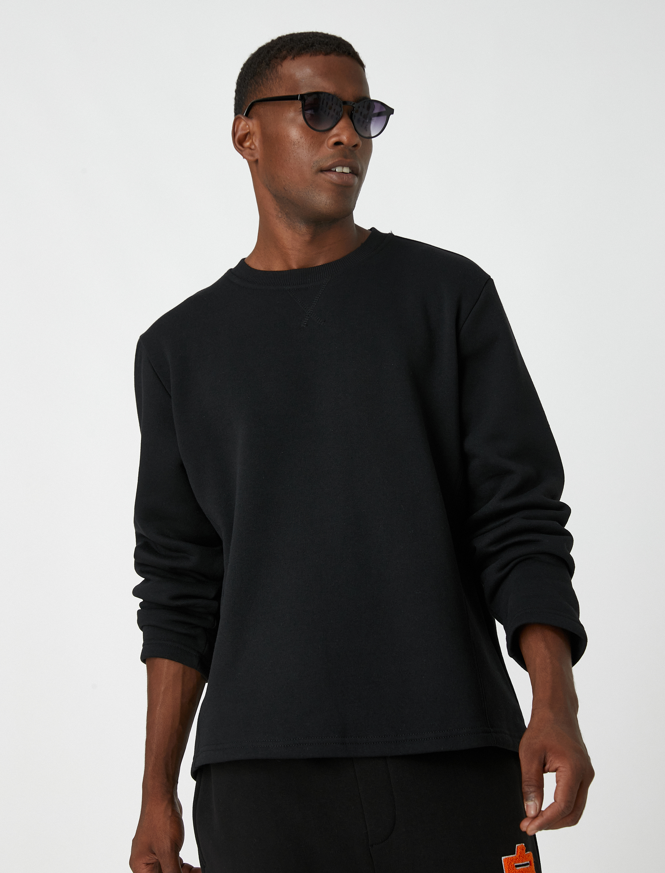   Basic Sweatshirt Şardonlu Bisiklet Yaka