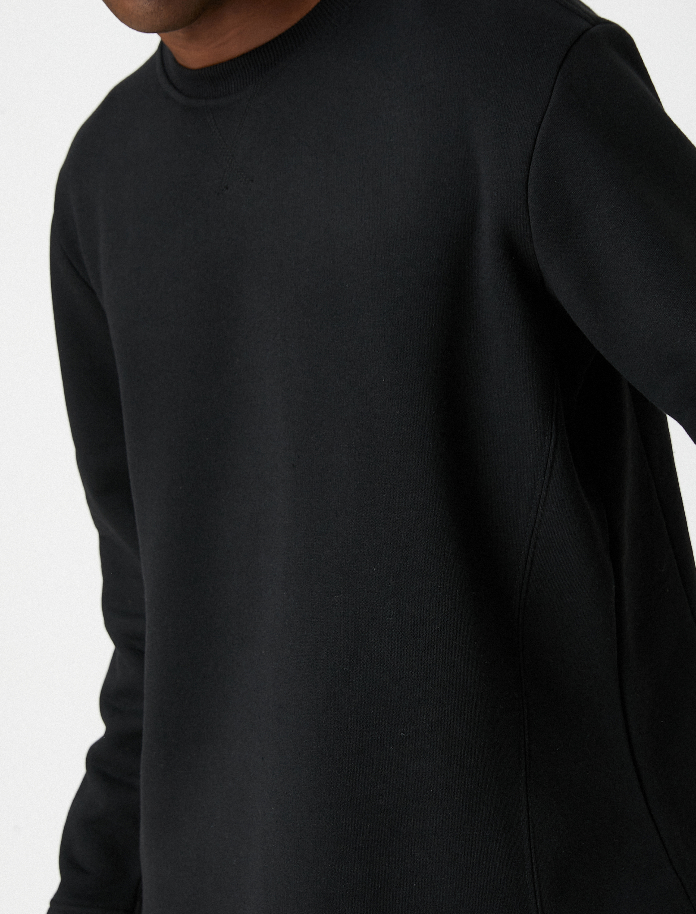   Basic Sweatshirt Şardonlu Bisiklet Yaka