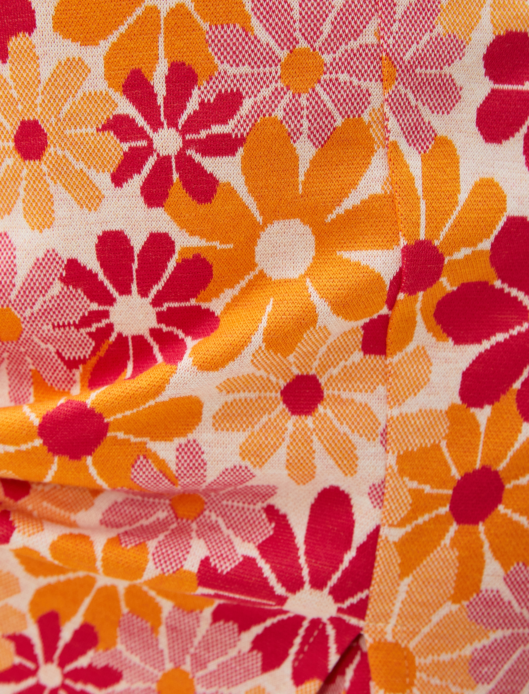   Mini Çiçekli Şort Etek Viskon Karışımlı Düz Kesim