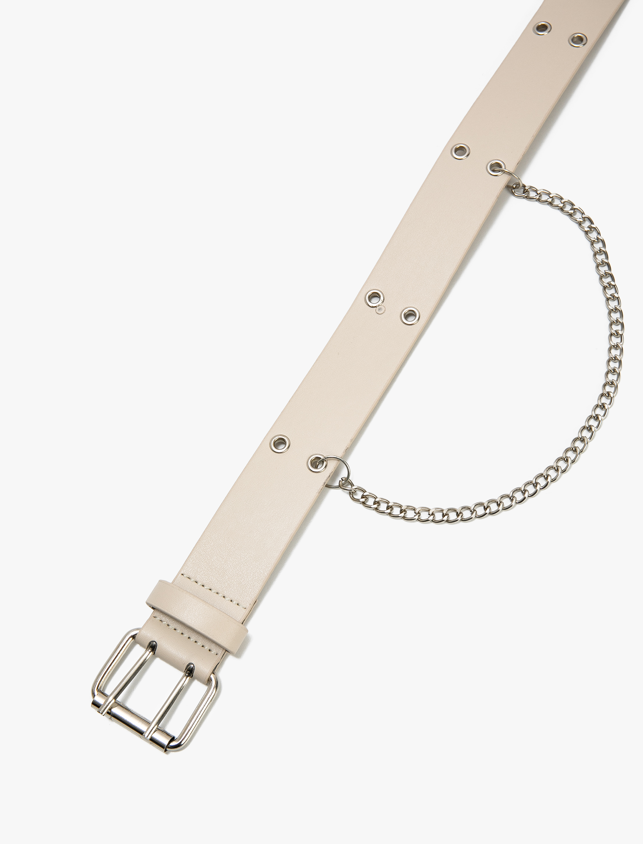  Kadın Kemer Suni Deri Kuşgözü Zincir Detaylı