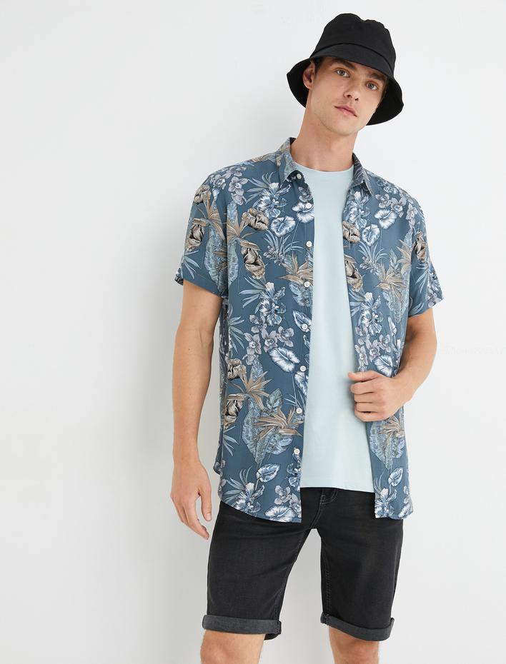  Bermuda Kot Şort Katlı Paça Detaylı Düğmeli Cepli Pamuklu