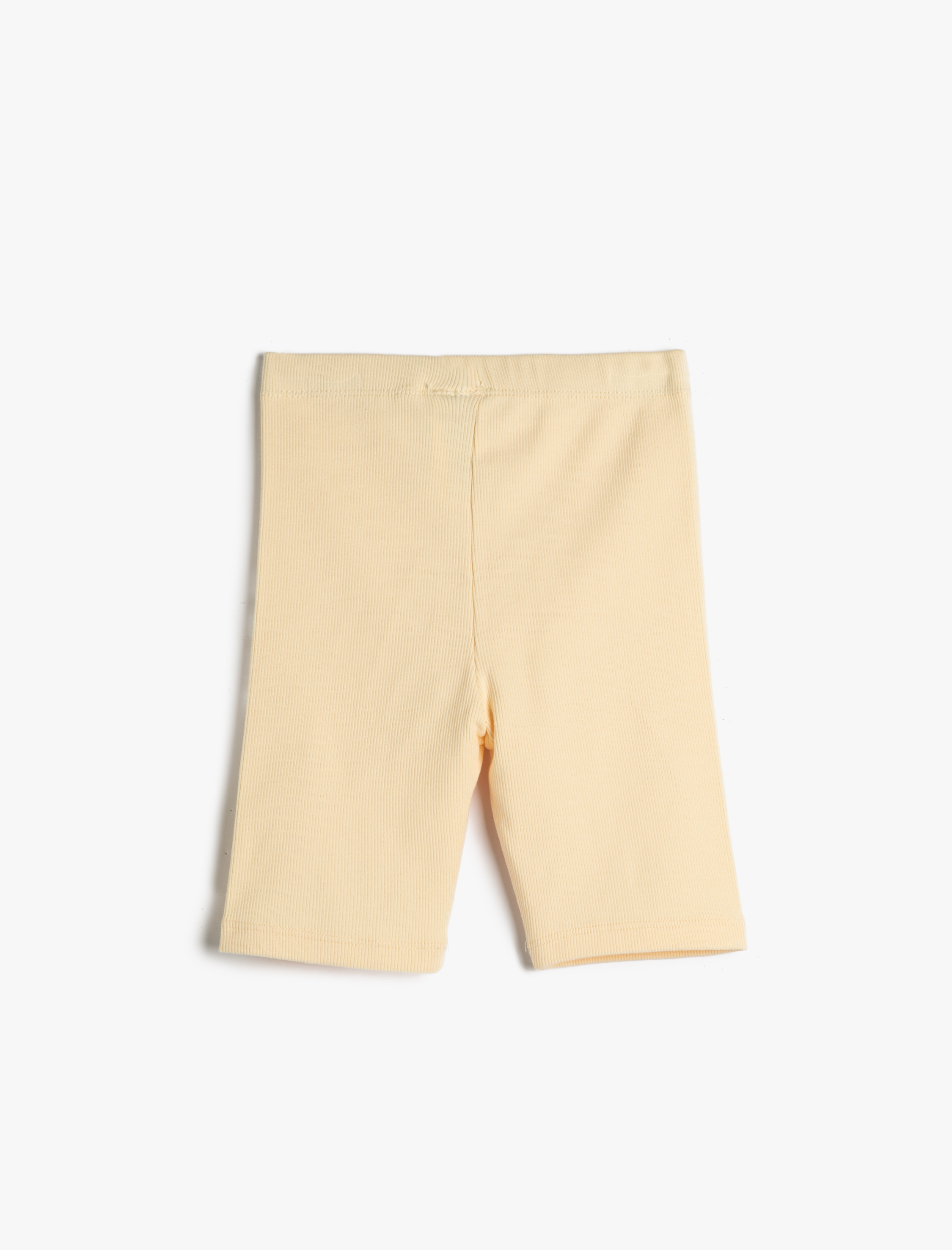  Kız Çocuk Tayt Bermuda Beli Lastikli Fitilli Pamuklu