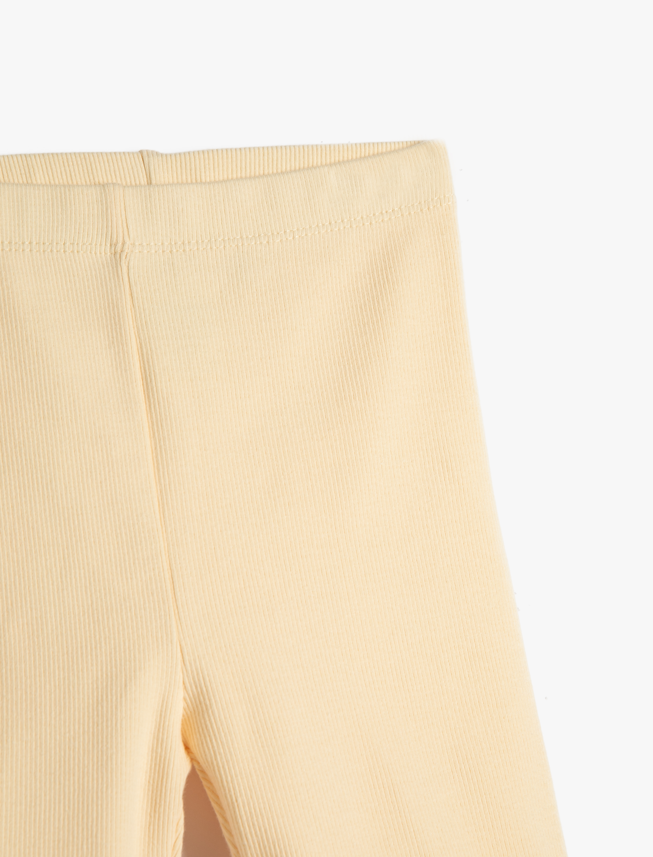  Kız Çocuk Tayt Bermuda Beli Lastikli Fitilli Pamuklu