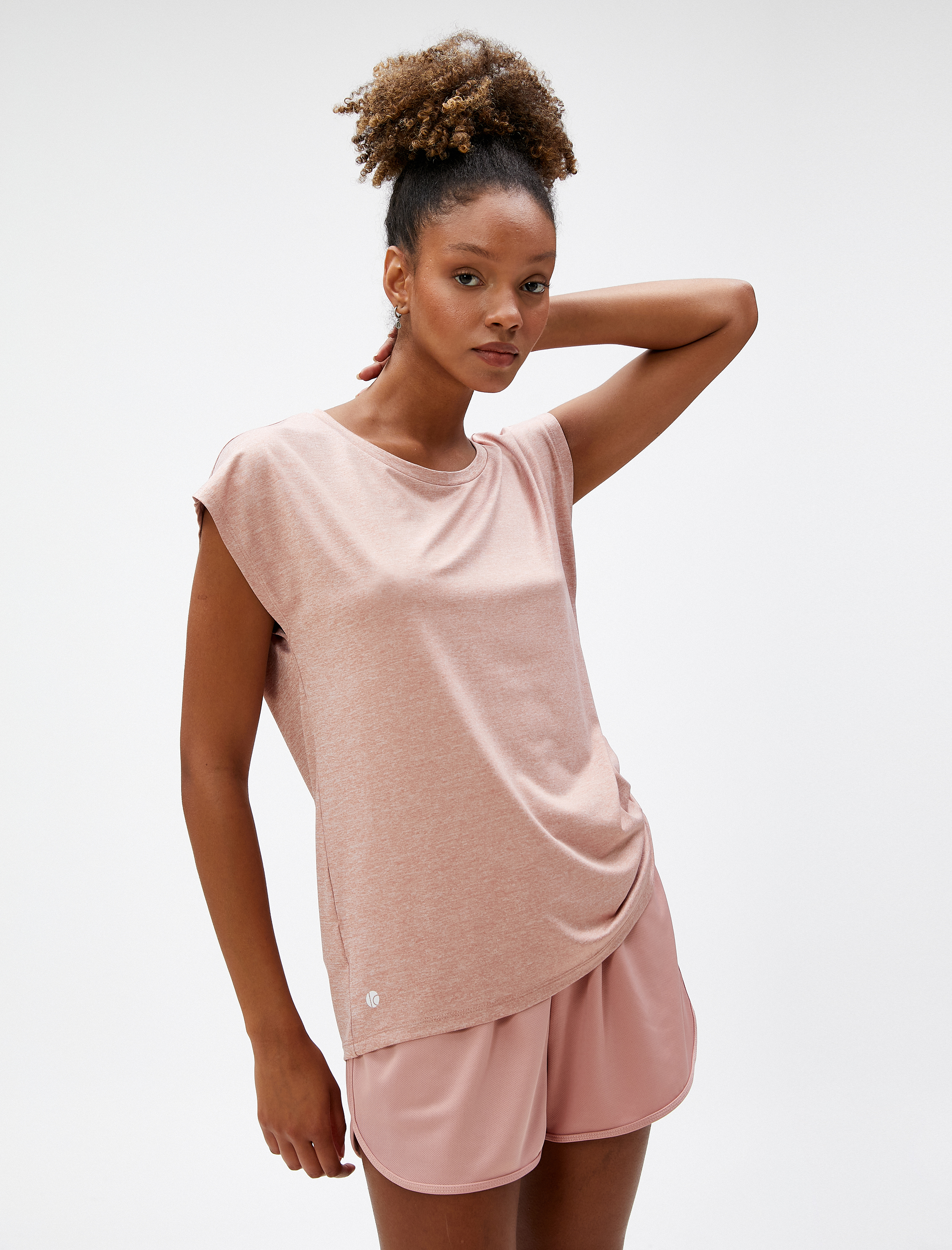   Büzgü Detaylı Spor Tişört Kısa Kollu