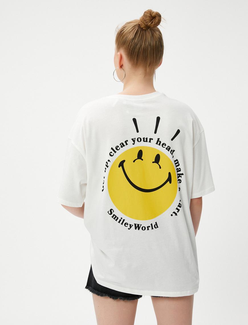   SmileyWorld® Tişört Sırt Baskılı Lisanslı Bisiklet Yaka Kısa Kollu