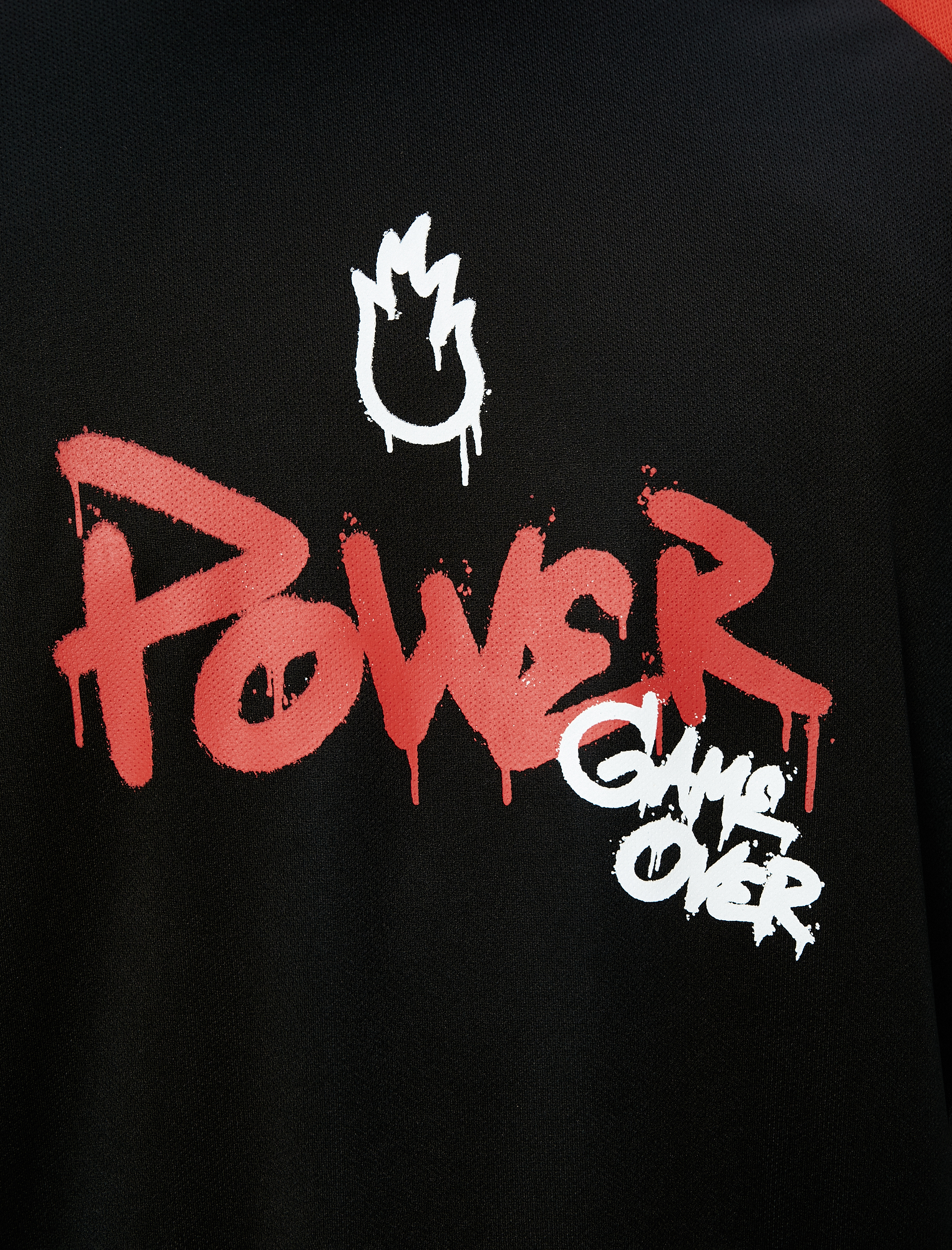   Spor Oversize Tişört Slogan Baskılı Bisiklet Yaka Yarım Kollu