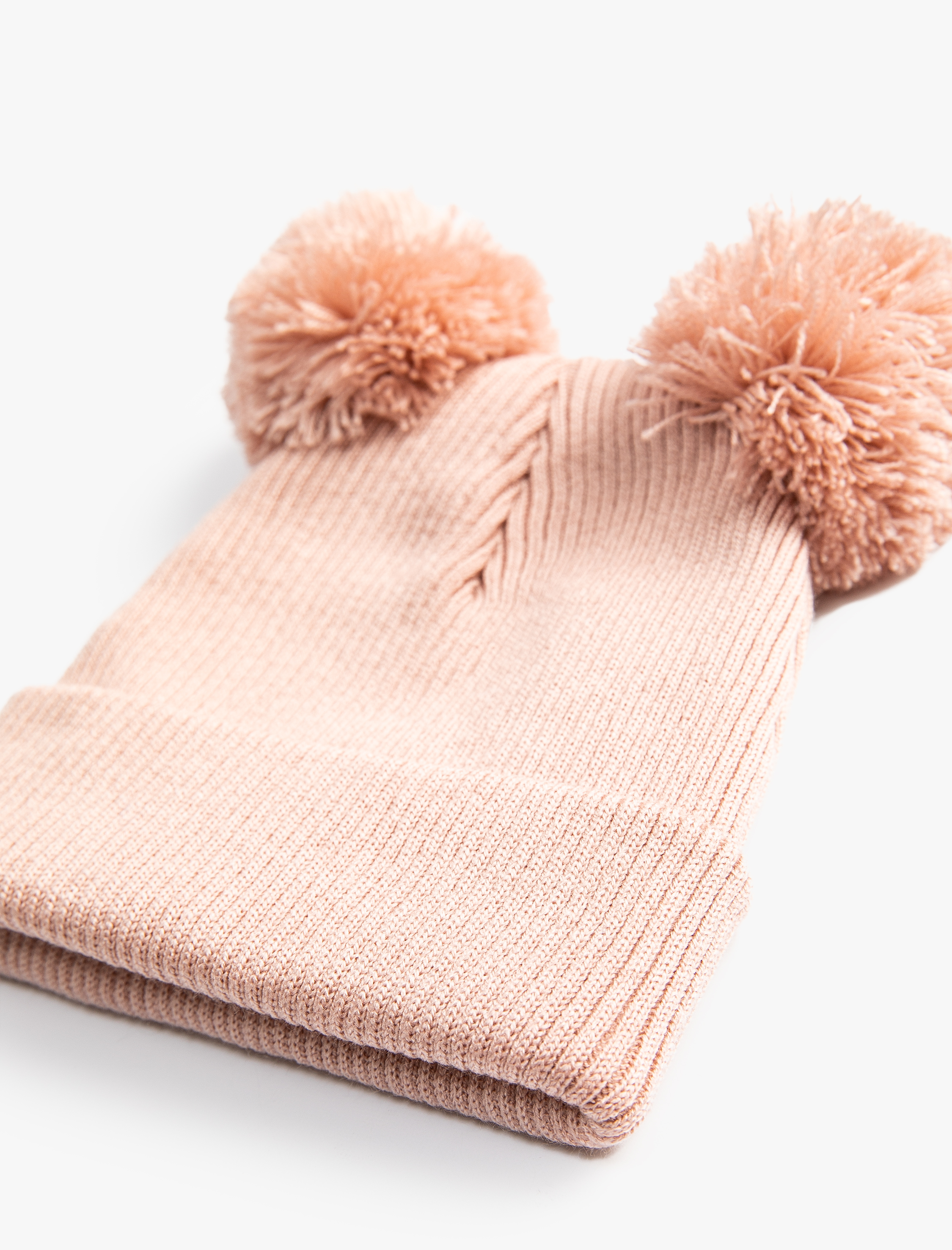  Kız Bebek Ponponlu Triko Bere