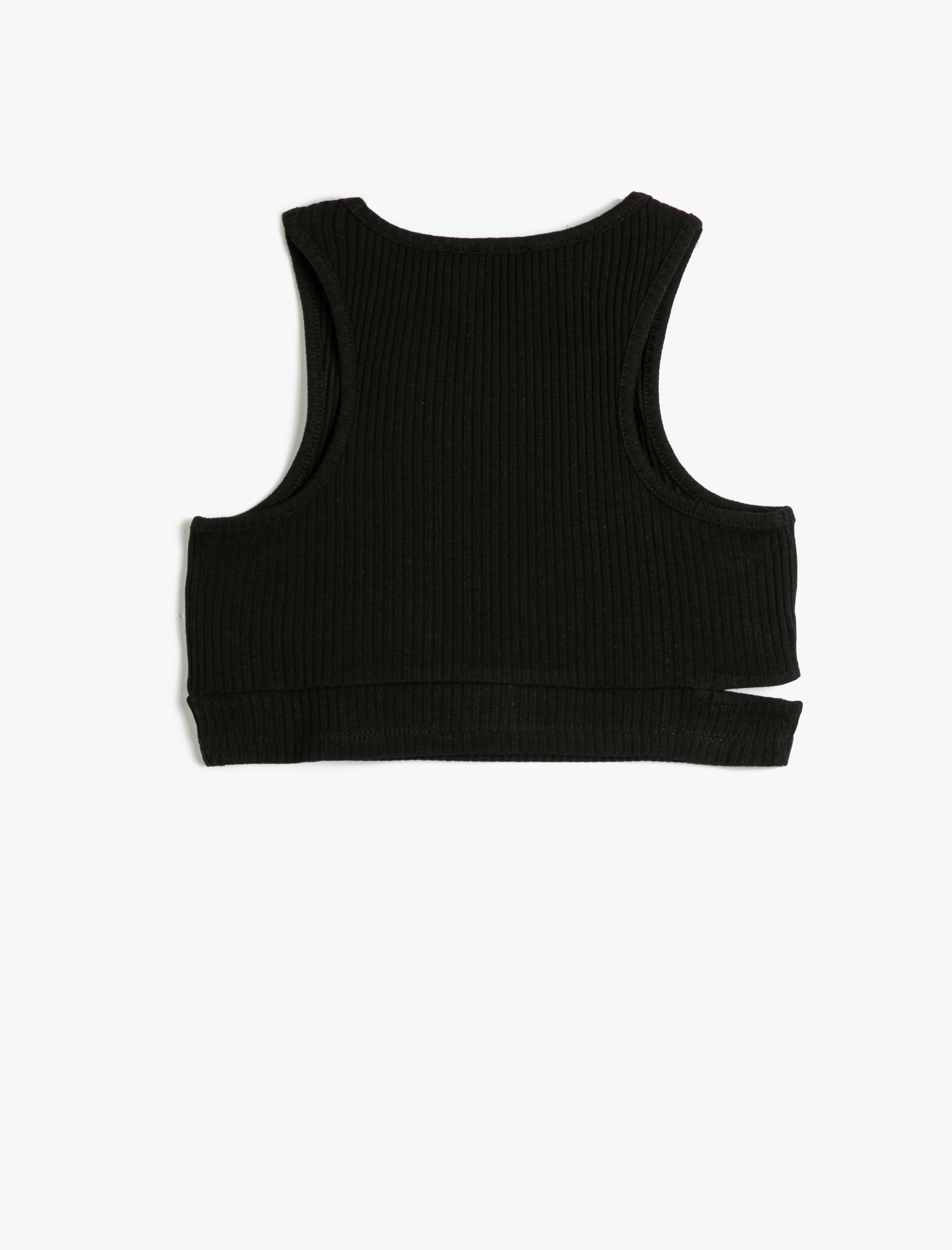  Kız Çocuk Crop Üst Kolsuz Pencere Detaylı Pamuklu