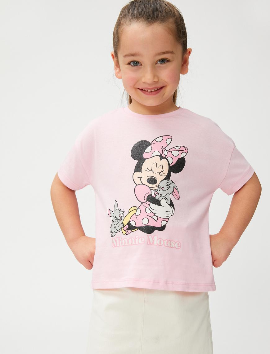  Kız Bebek Minnie Mouse Tişört Lisanslı Pamuklu