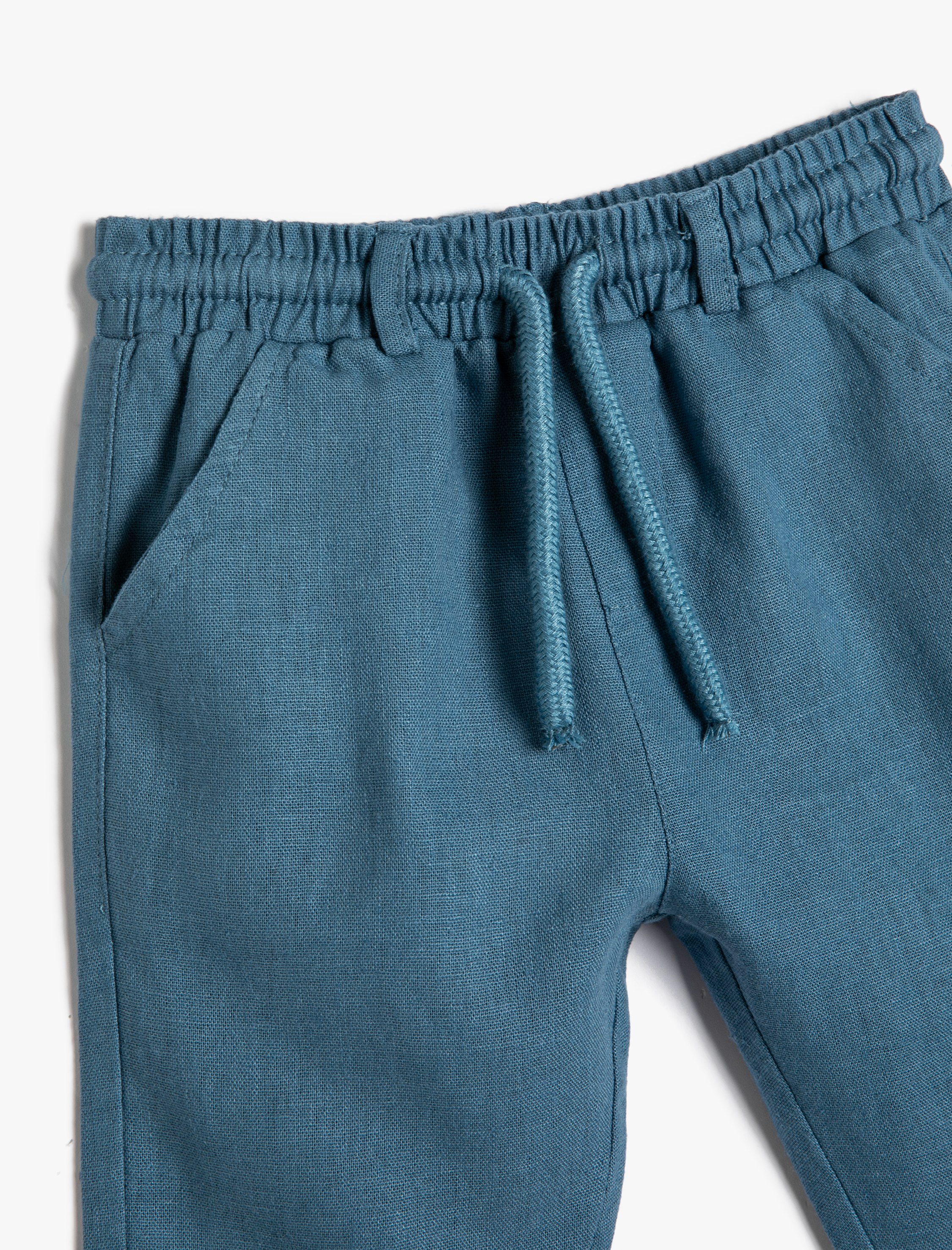  Erkek Bebek Keten Pantolon Beli Bağlamalı Cepli Rahat Kesim