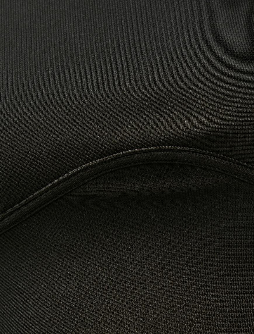   Basic Atlet Halter Yaka Nervürlü Dar Kesim