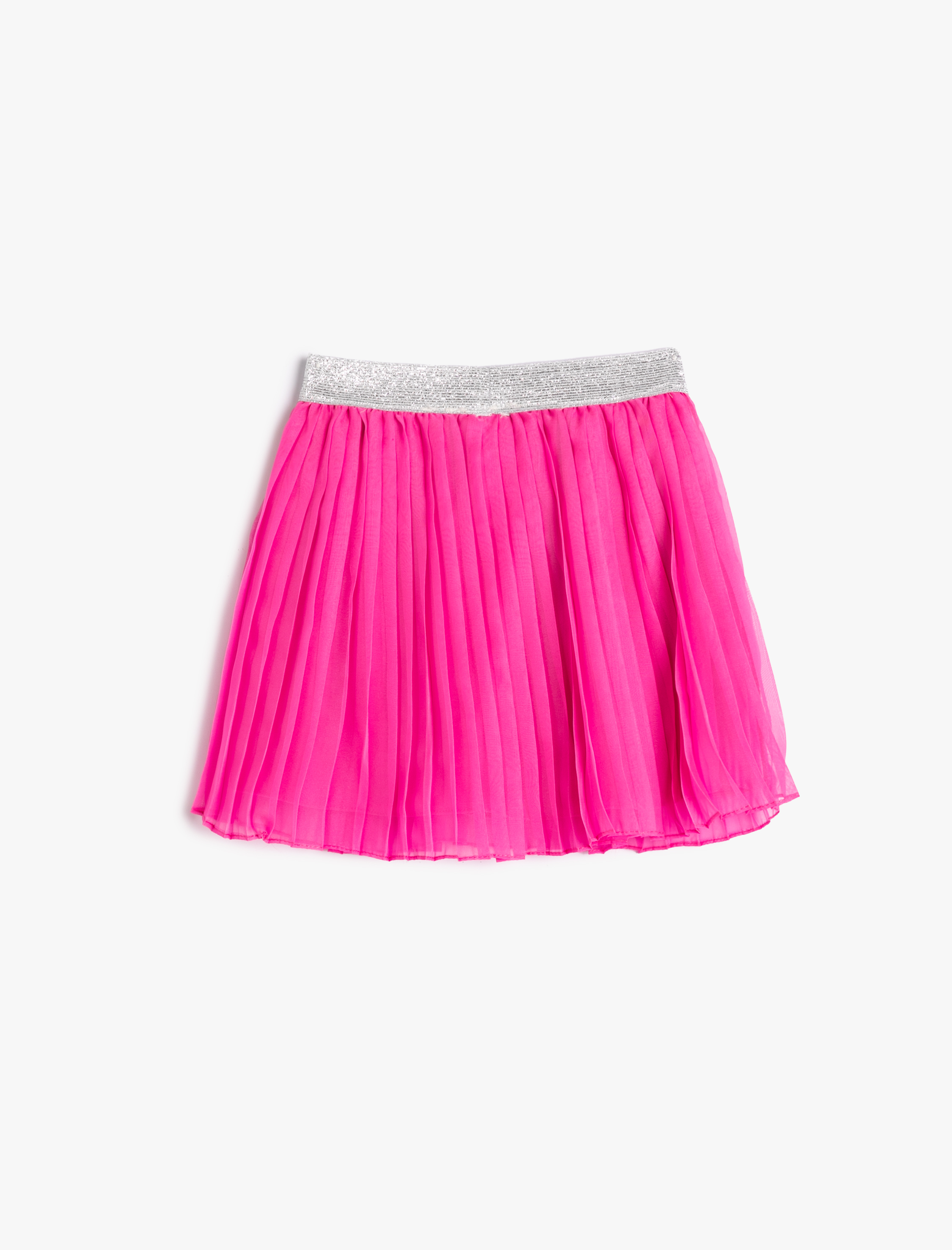 Kız Çocuk Pileli Tül Etek Parıltılı Beli Lastikli Astarlı