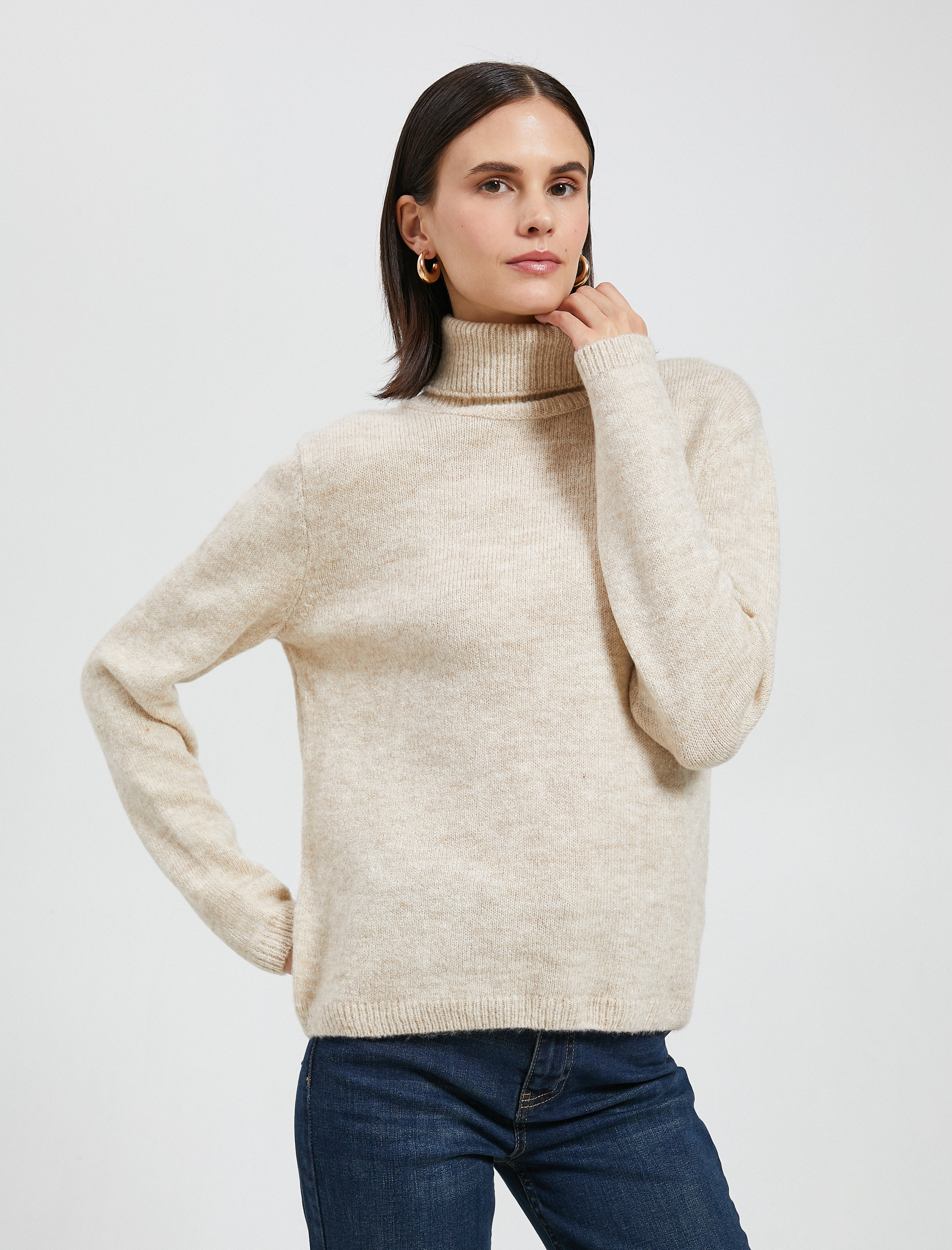   Balıkçı Yaka Kazak Triko Uzun Kollu