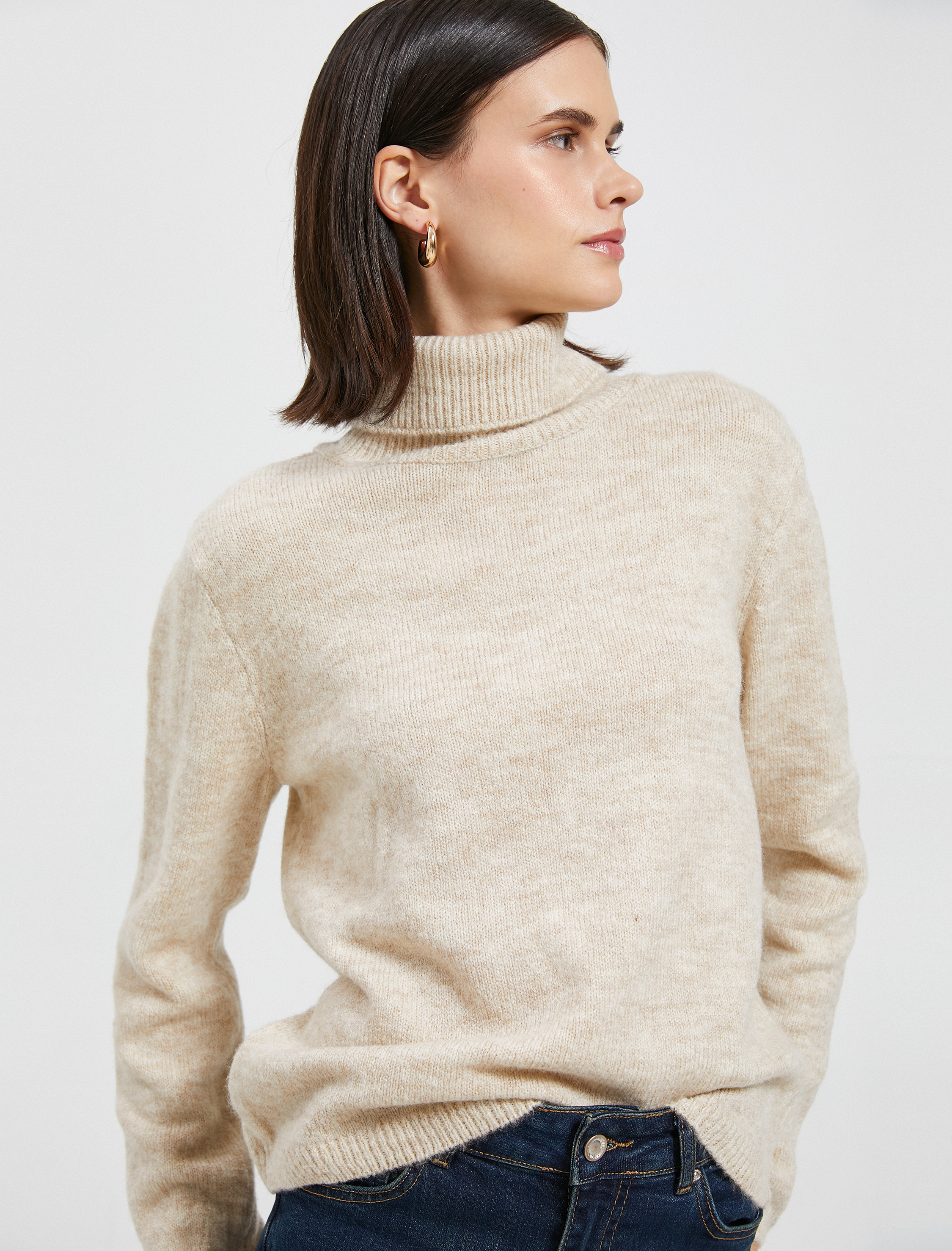   Balıkçı Yaka Kazak Triko Uzun Kollu